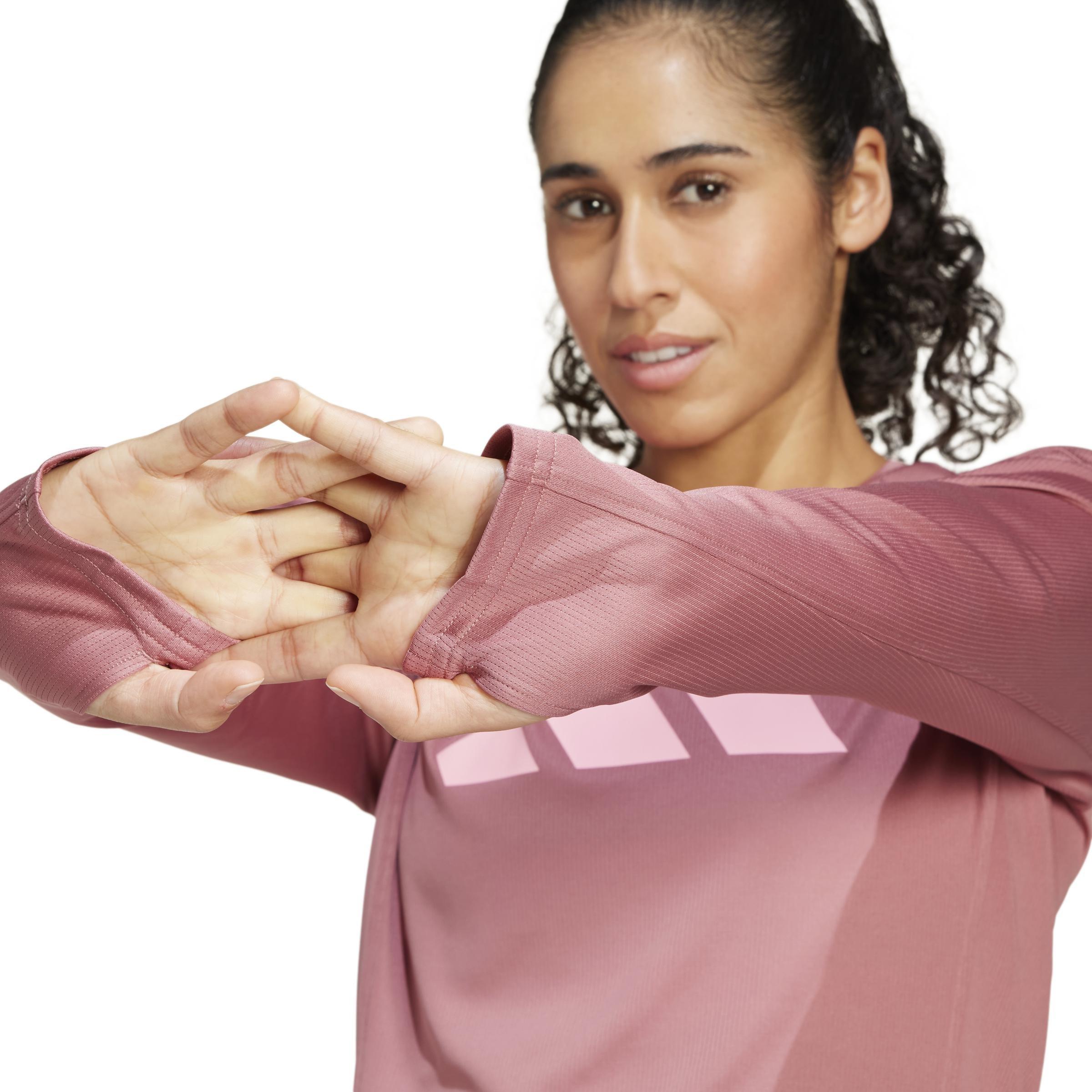 Run It Long Sleeve Long-Sleeve Top, Red, A901_ONE, large image number 5