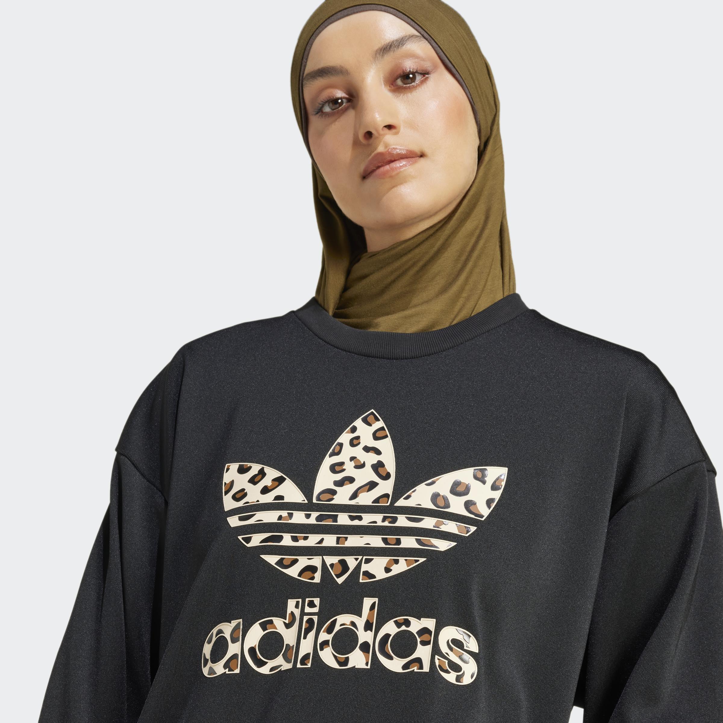 Leopard Sweatshirt, Black, A901_ONE, large image number 3