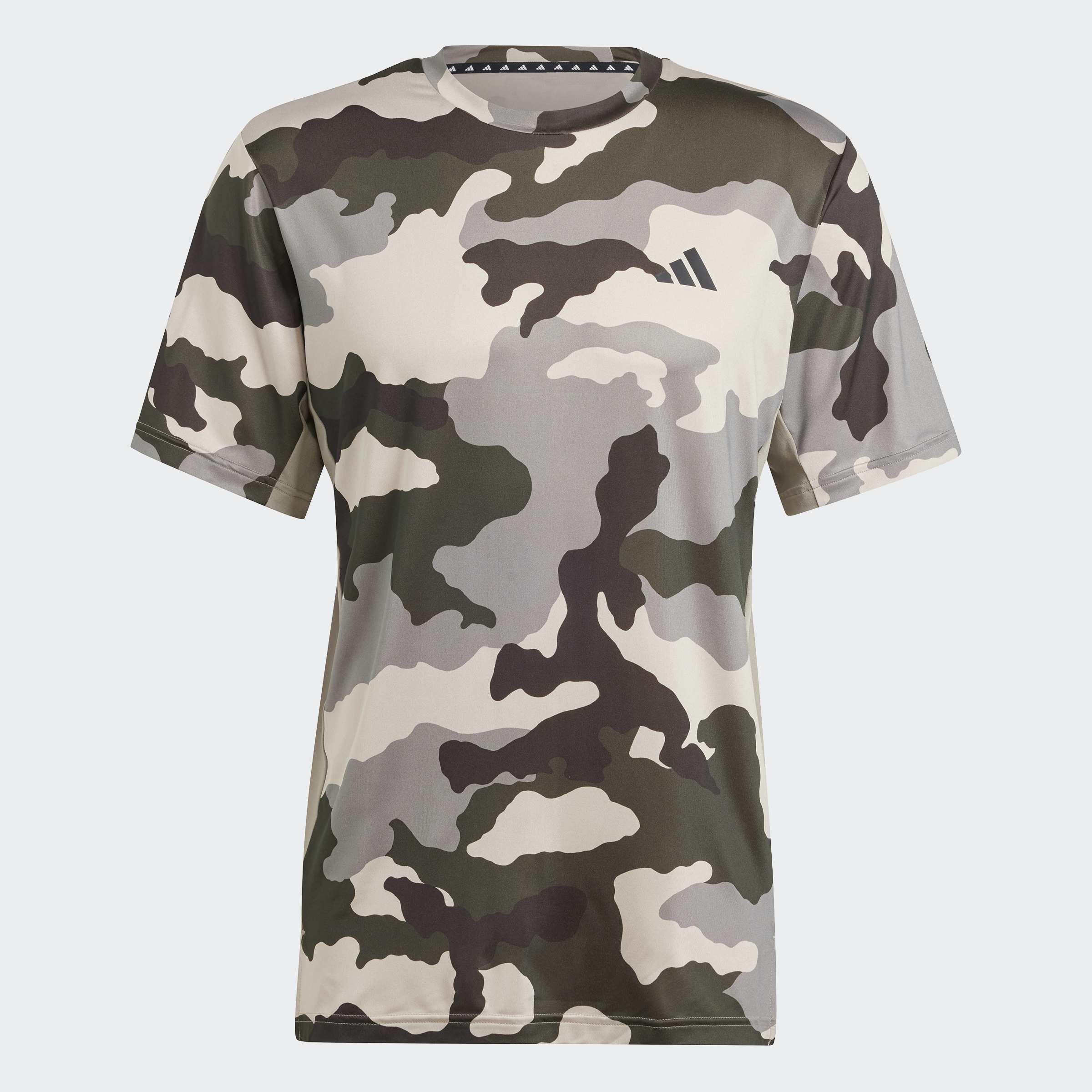 Train Essentials Camo Allover Print T-Shirt, Green, A901_ONE, medium