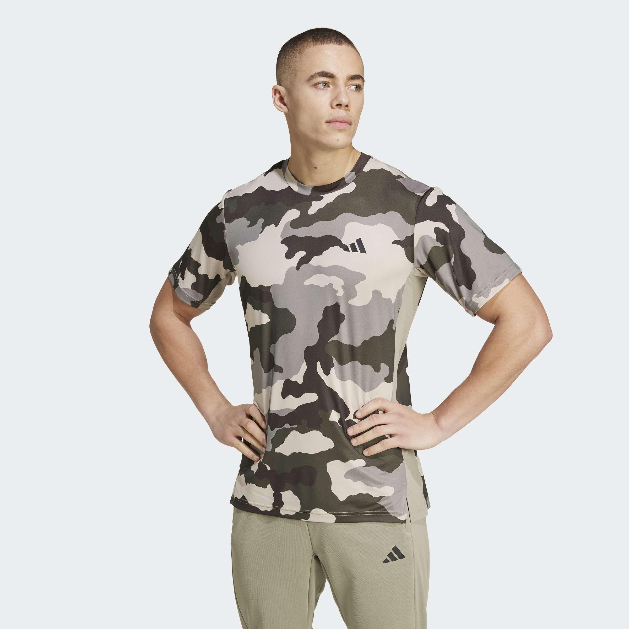 Train Essentials Camo Allover Print T-Shirt, Green, A901_ONE, large image number 7