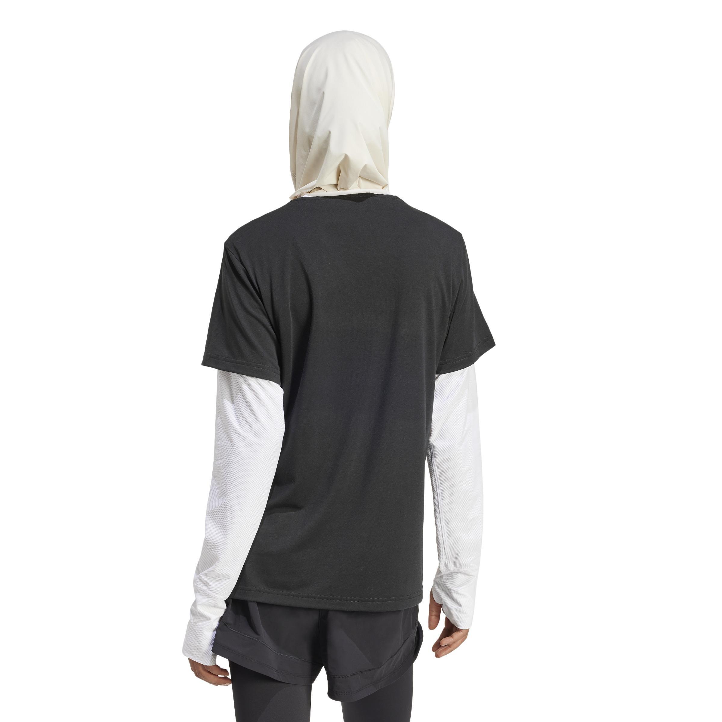 Trainicons Wrapping 3-Stripes T-Shirt, Black, A901_ONE, large image number 3