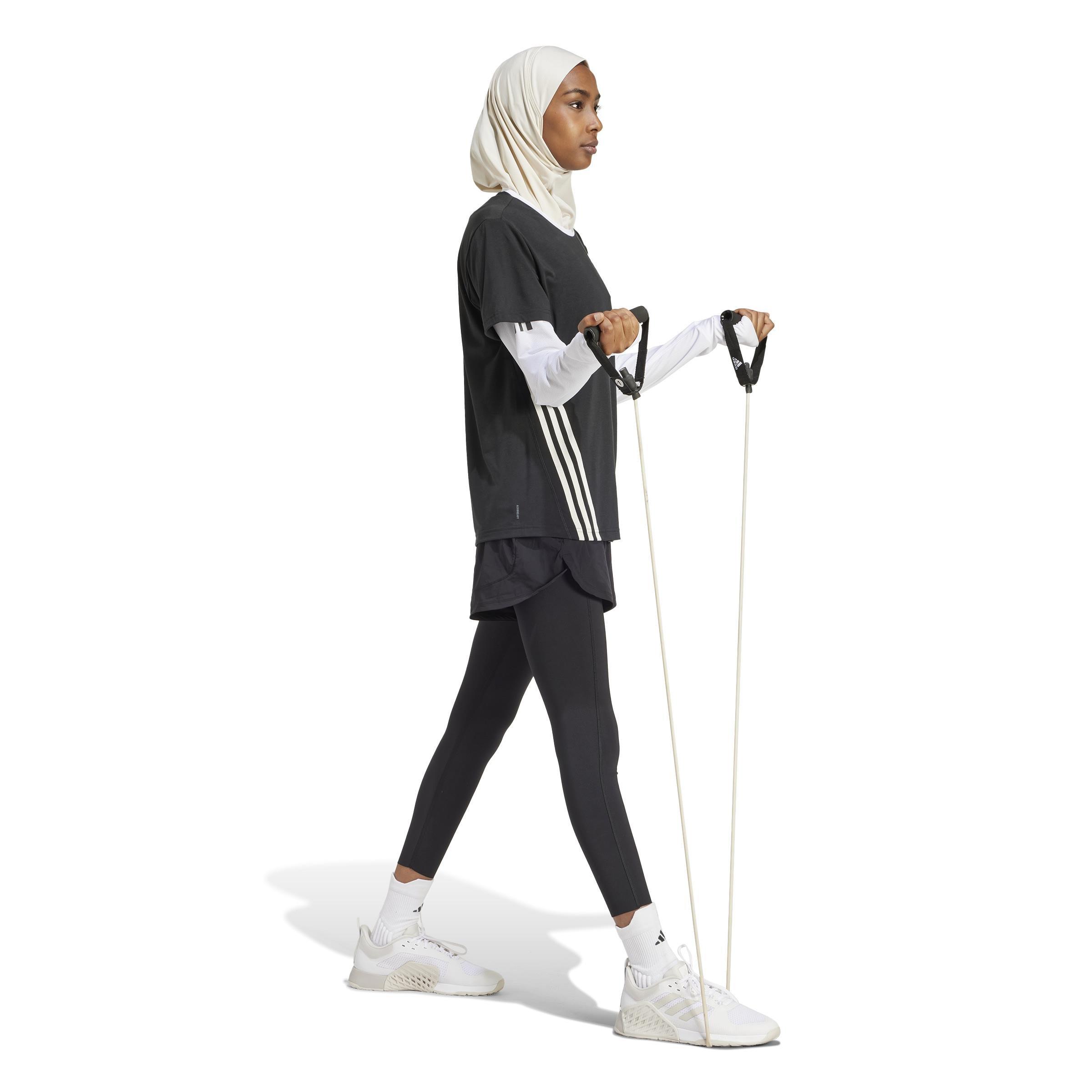 Trainicons Wrapping 3-Stripes T-Shirt, Black, A901_ONE, large image number 6