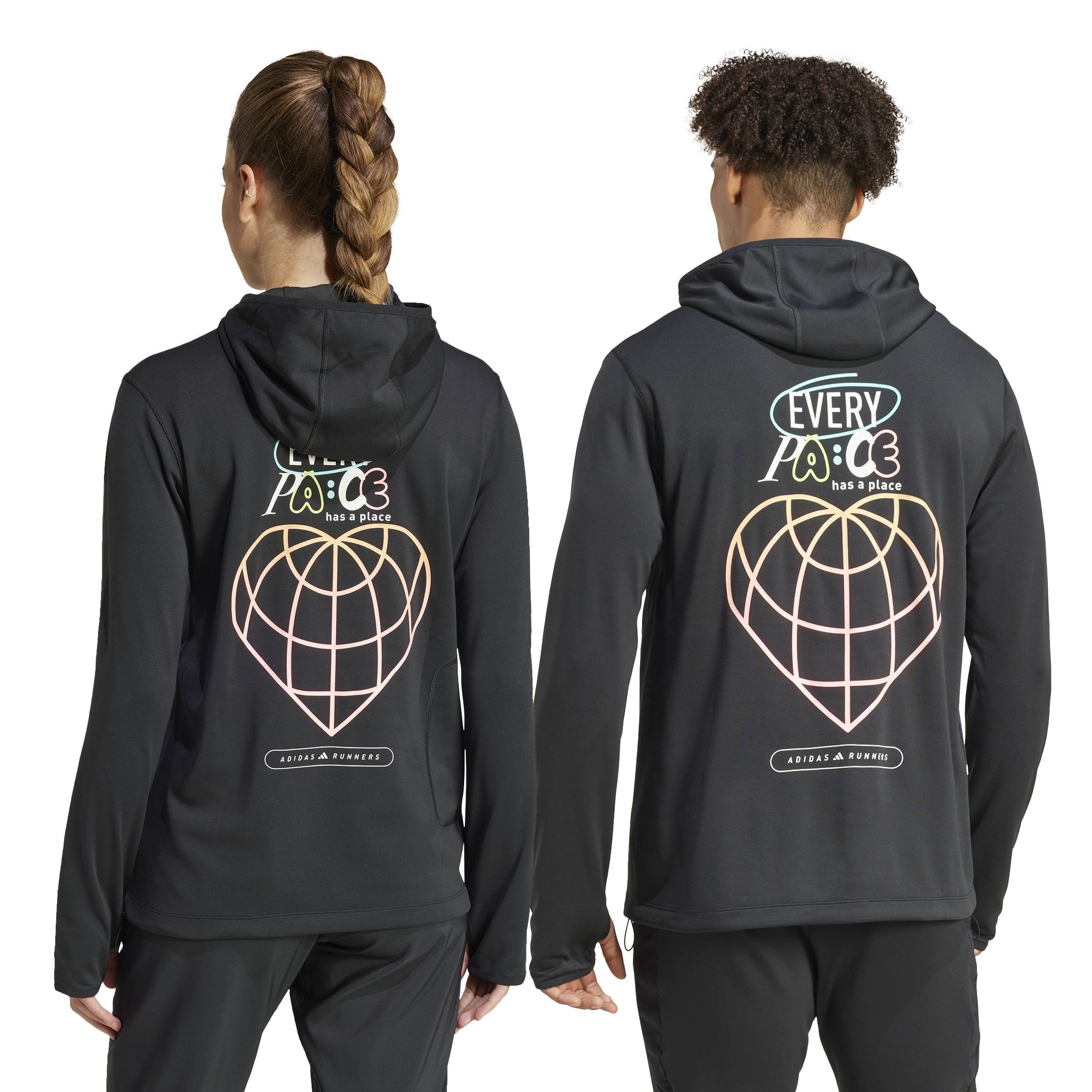 Unisex Own the Run Runners Hoodie (Gender Neutral), Black, A901_ONE, large image number 3