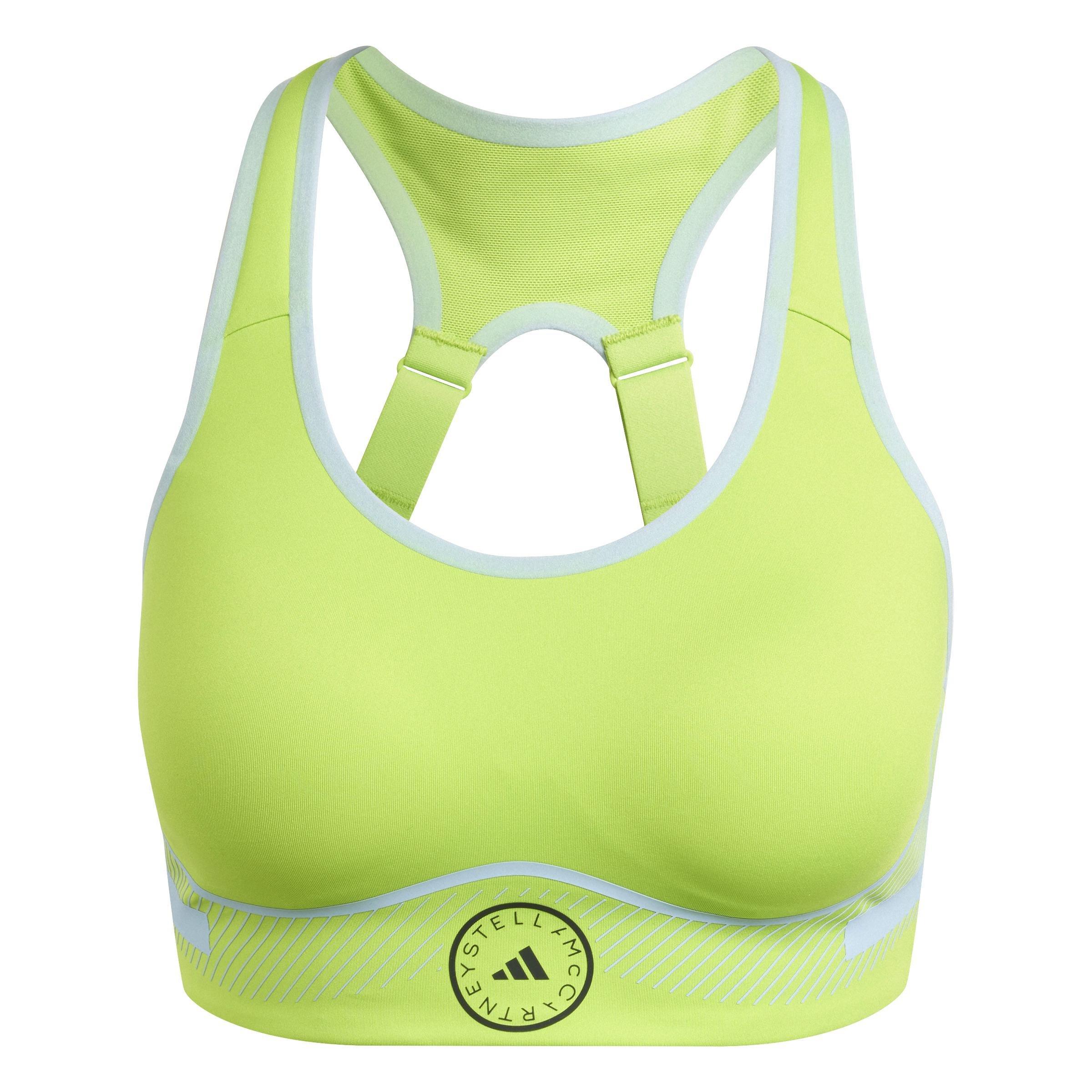 adidas by Stella McCartney TruePace High Support Sports Bra, Green, A901_ONE, large image number 1