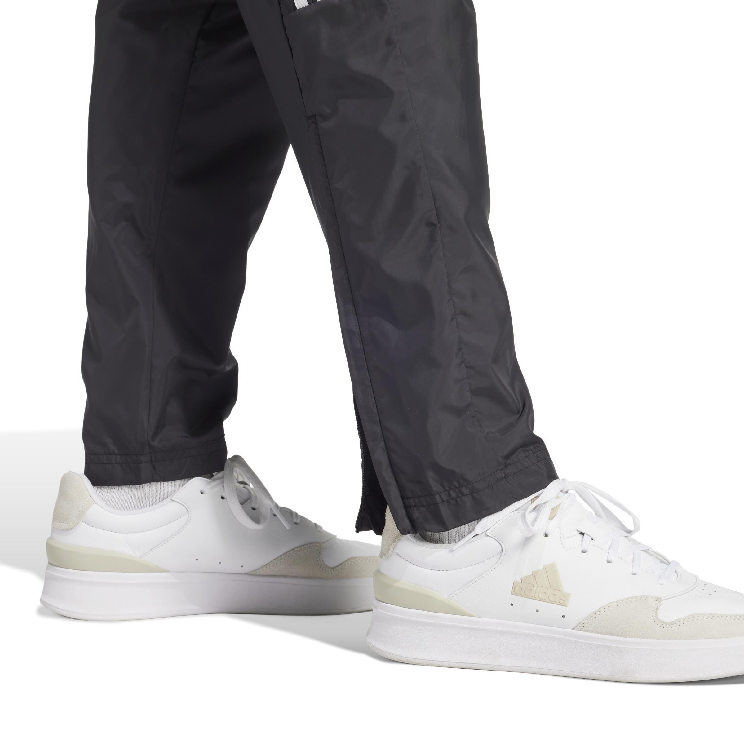 House Of Tiro Woven Tracksuit Bottoms, Black, A901_ONE, large image number 4