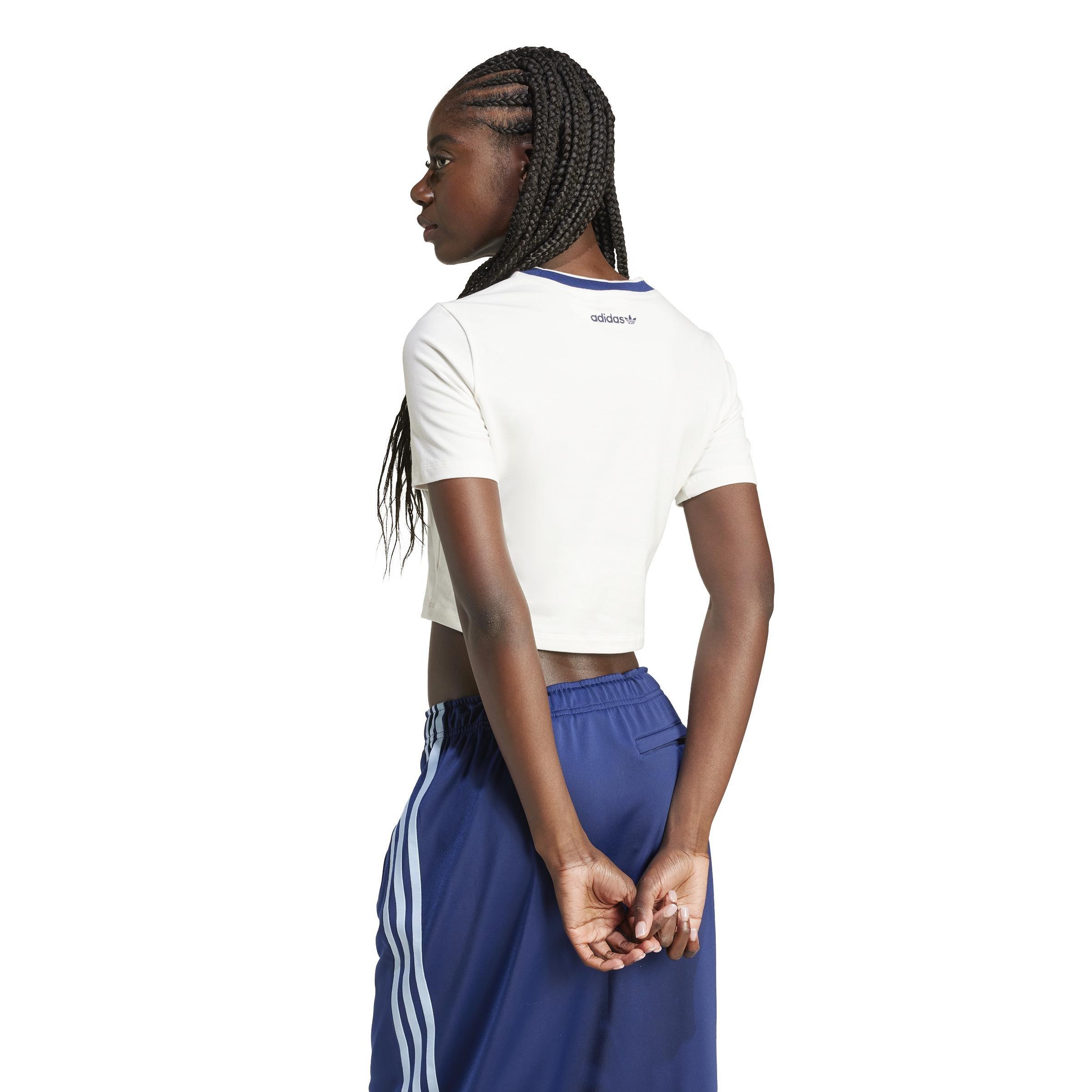 Graphic Badge Slim 3-Stripes T-Shirt, White, A901_ONE, large image number 3