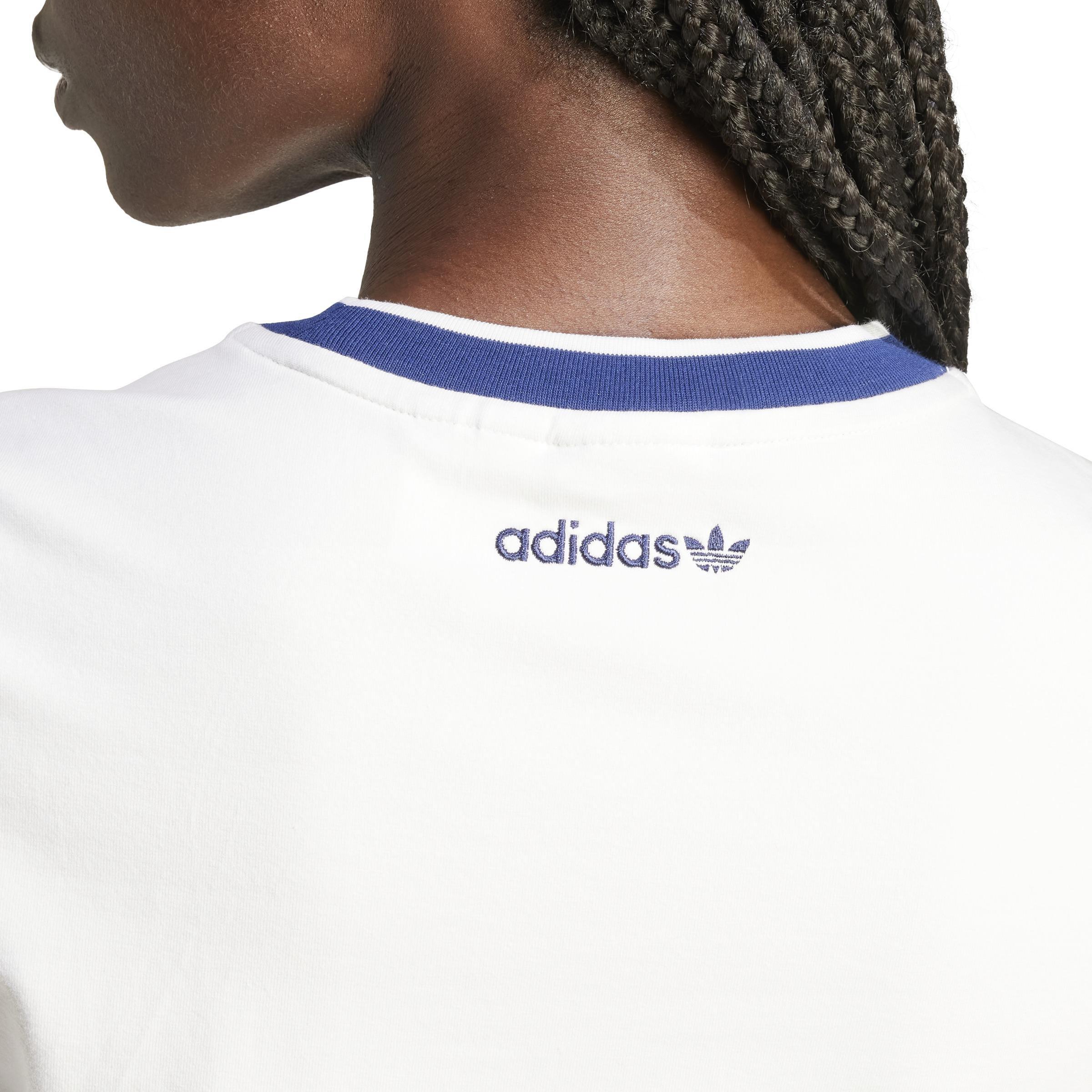 Graphic Badge Slim 3-Stripes T-Shirt, White, A901_ONE, large image number 4
