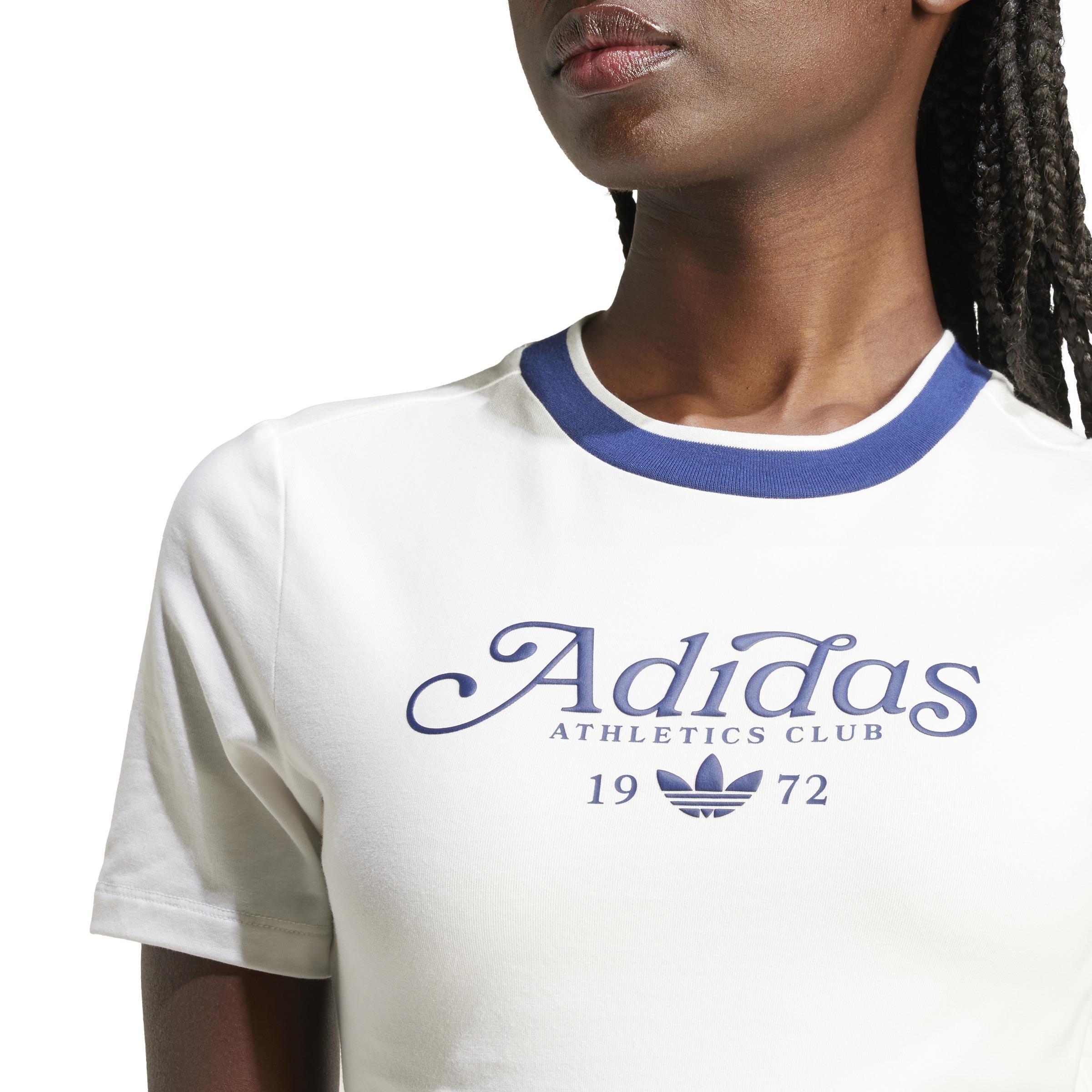Graphic Badge Slim 3-Stripes T-Shirt, White, A901_ONE, large image number 5