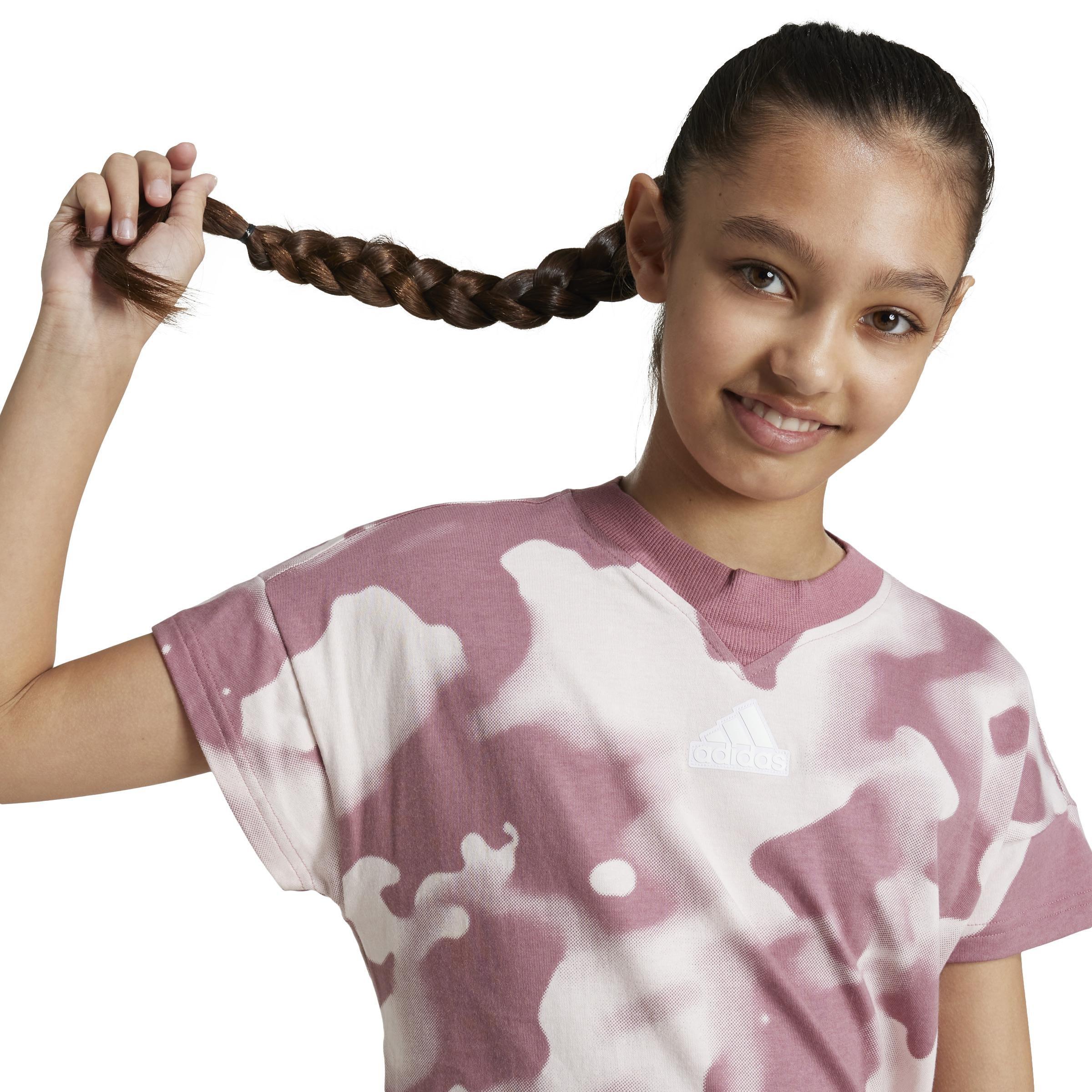Kids Future Icons Camo Printed T-Shirt, Red, A901_ONE, large image number 4