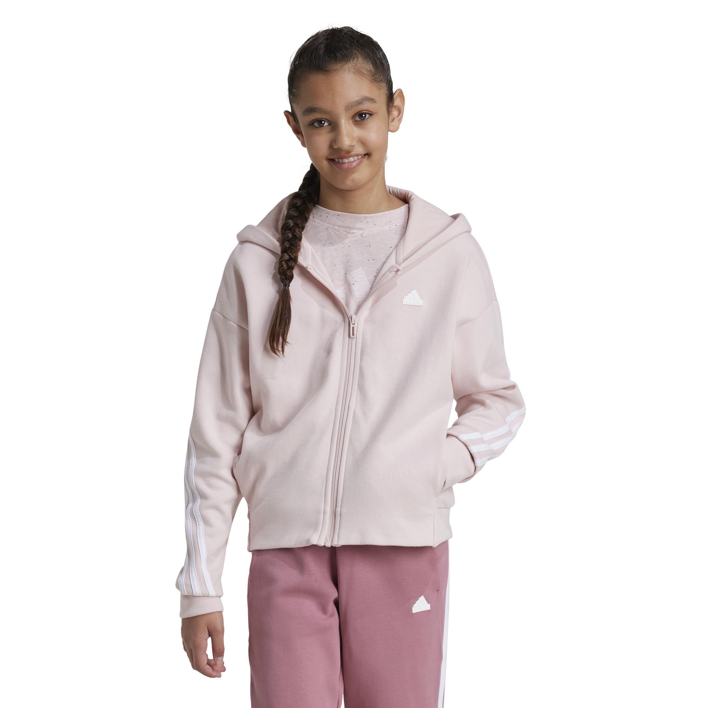 Kids Future Icons 3-Stripes Full-Zip Hoodie, Pink, , large image number 2