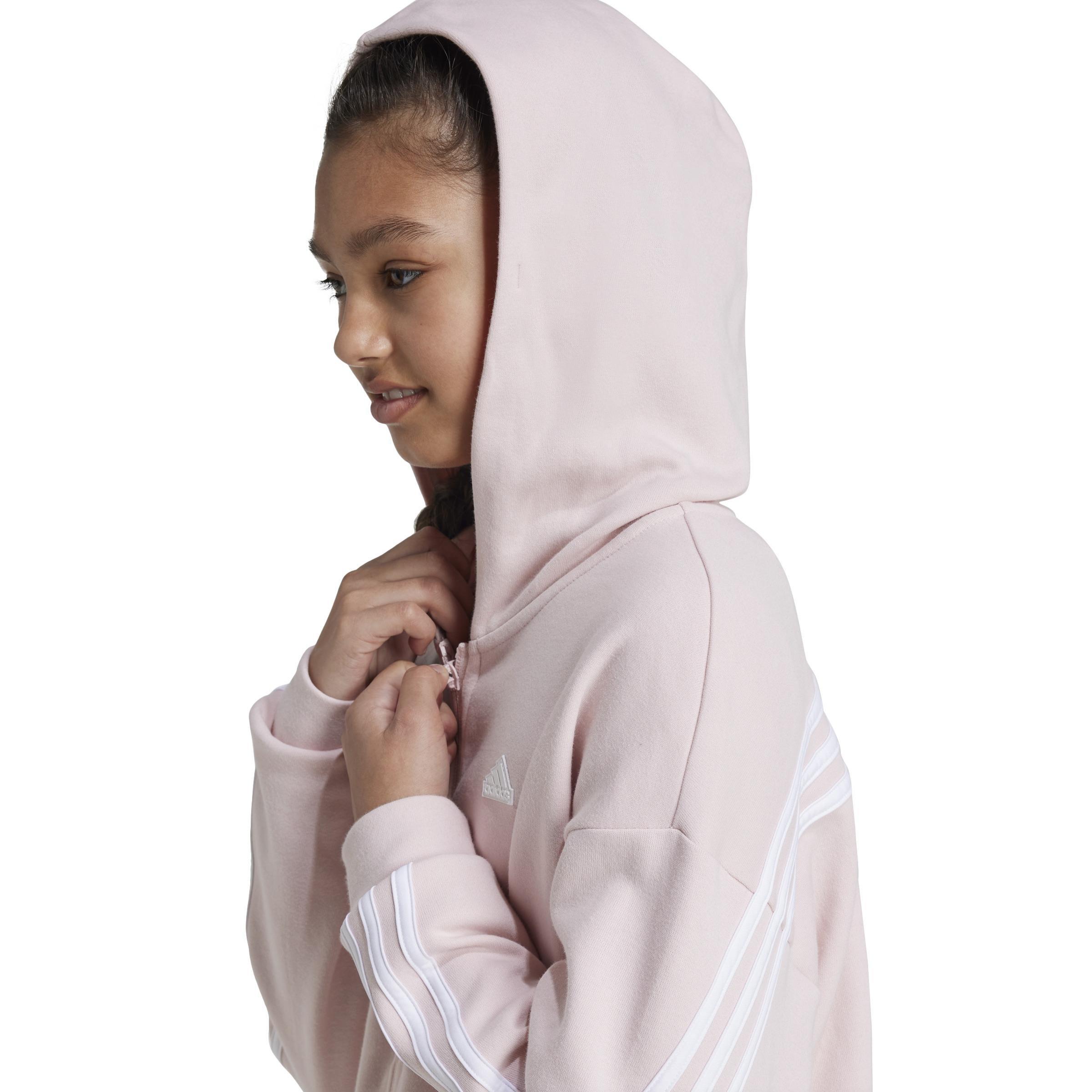 Kids Future Icons 3-Stripes Full-Zip Hoodie, Pink, , large image number 4