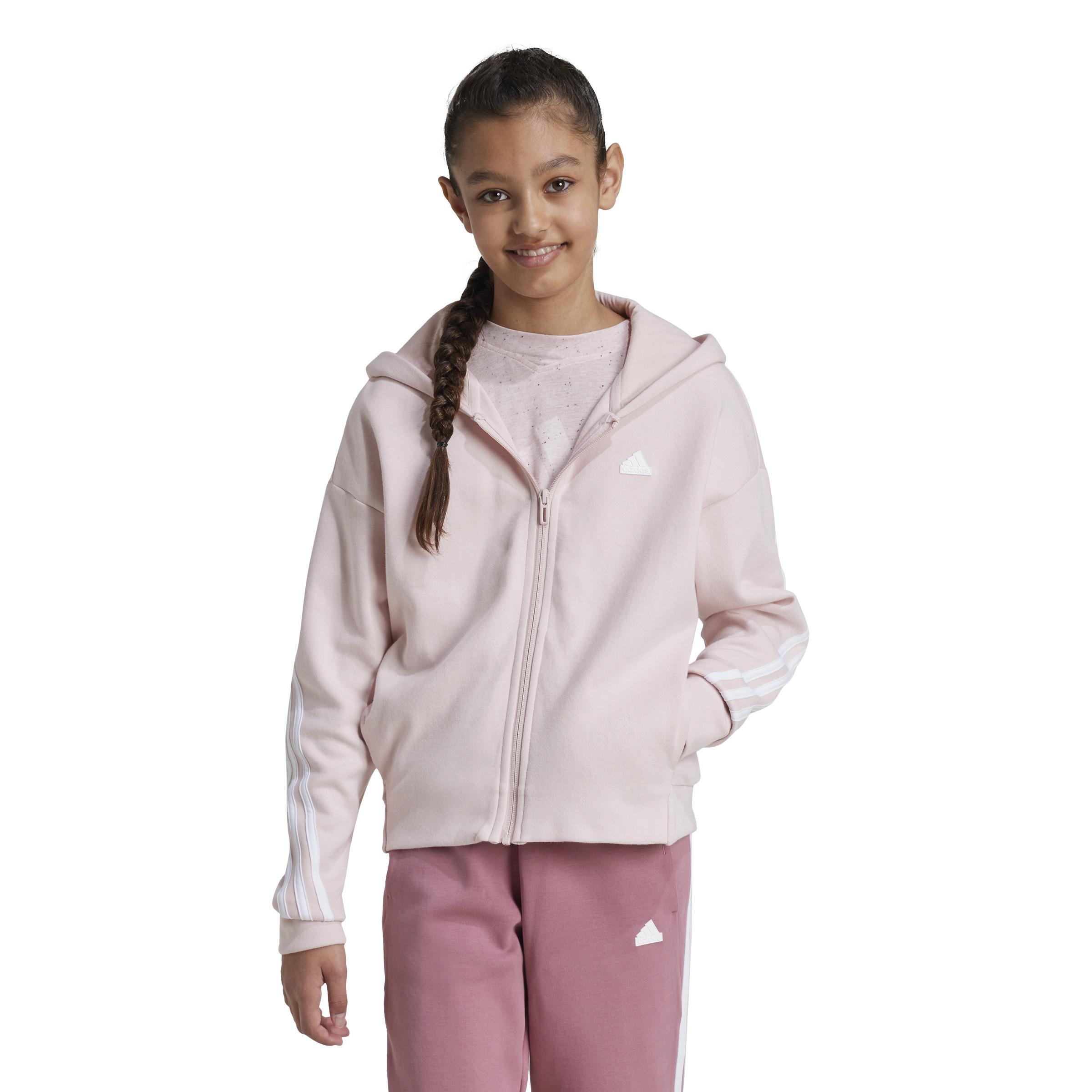Kids Future Icons 3-Stripes Full-Zip Hoodie, Pink, , large image number 14