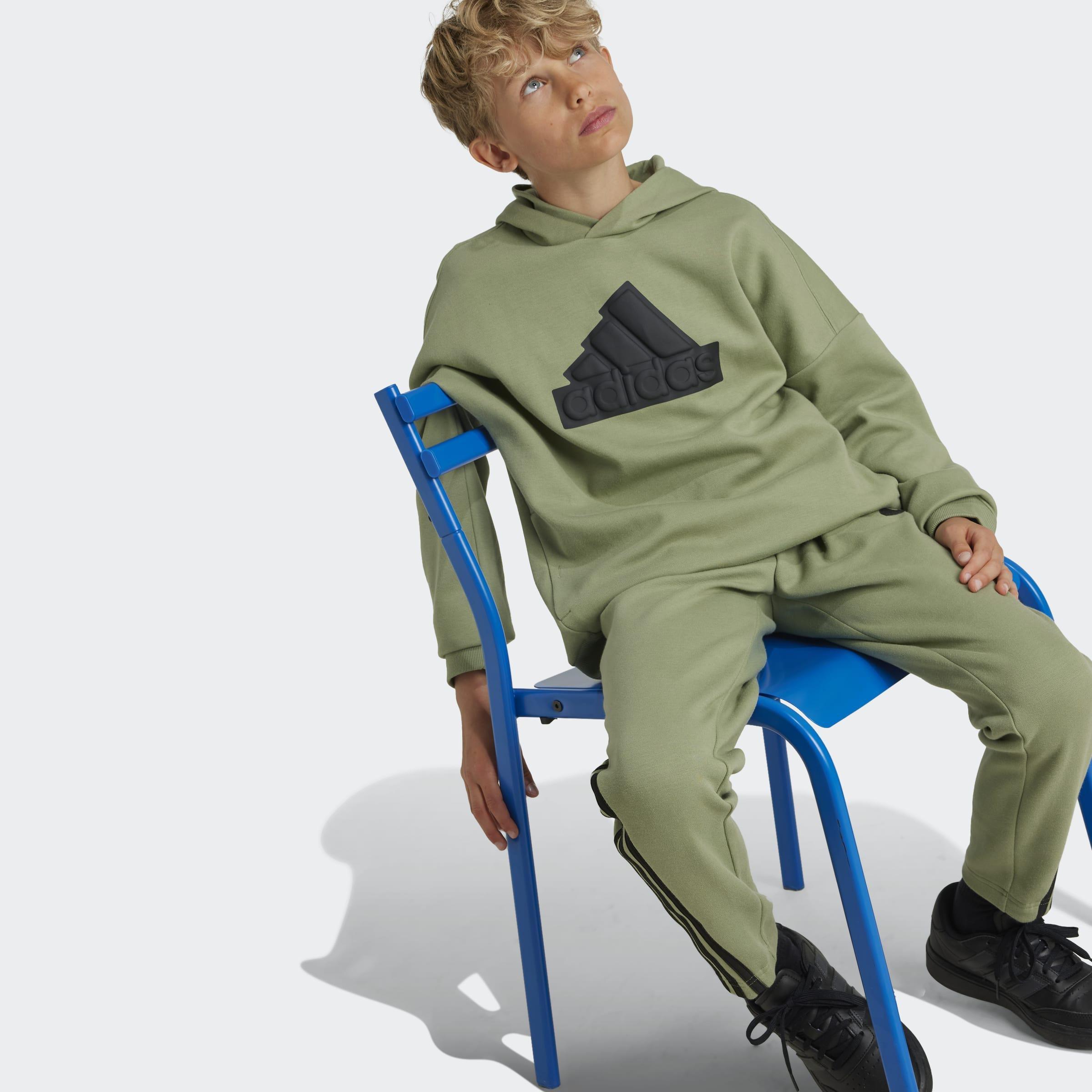 Kids Unisex Future Icons Logo Hooded Sweatshirt, Green, A901_ONE, large image number 6