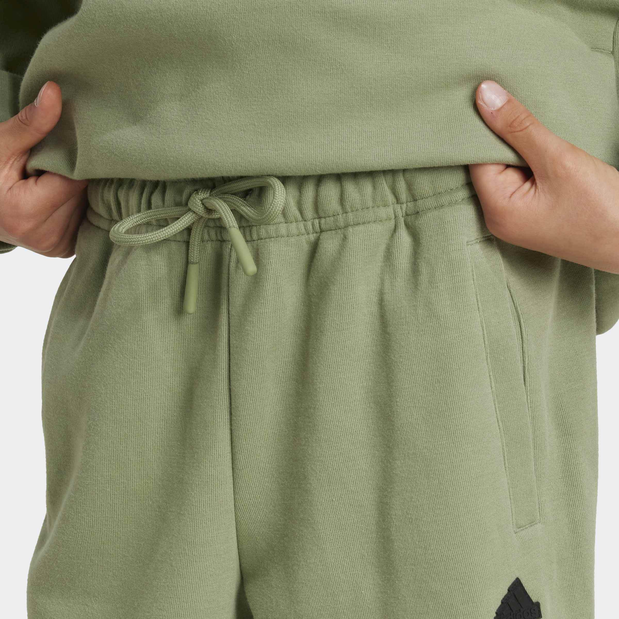 Kids Unisex Future Icons 3-Stripes Ankle-Length Tracksuit Bottoms, Green, A901_ONE, large image number 4