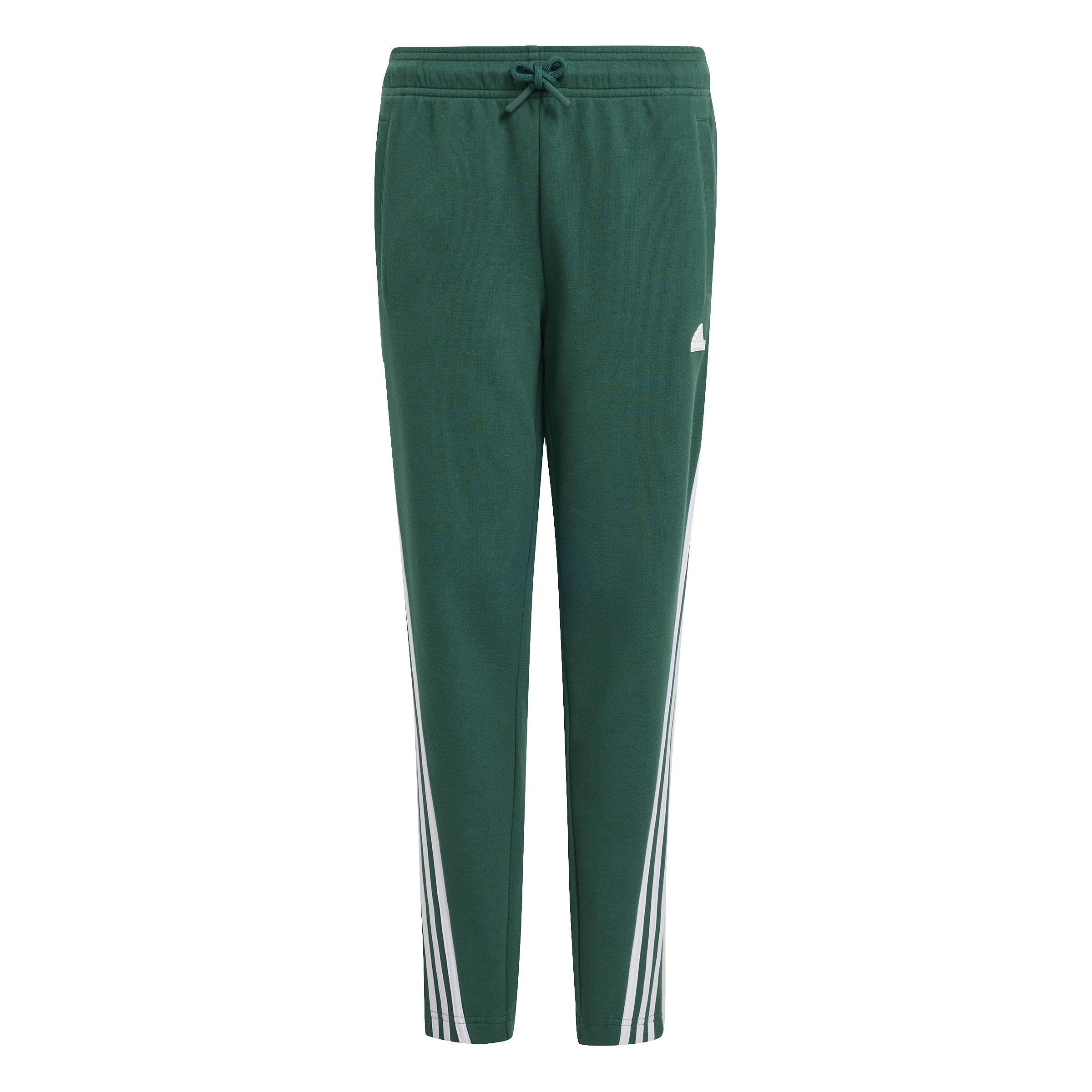 Unisex Kids Future Icons 3-Stripes Ankle-Length Tracksuit Bottoms, Green, A901_ONE, large image number 0