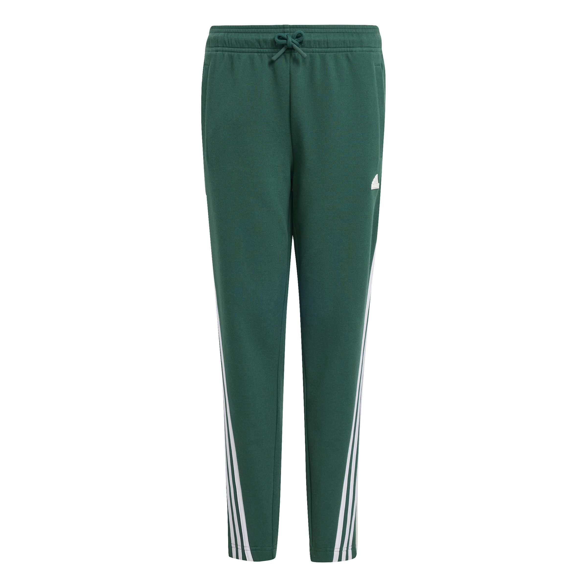 Unisex Kids Future Icons 3-Stripes Ankle-Length Tracksuit Bottoms, Green, A901_ONE, large image number 1
