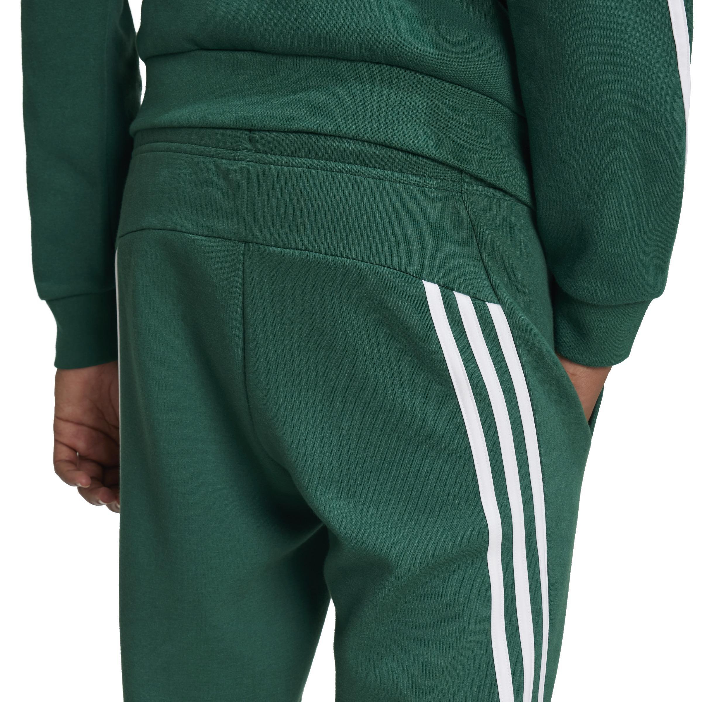 Unisex Kids Future Icons 3-Stripes Ankle-Length Tracksuit Bottoms, Green, A901_ONE, large image number 4