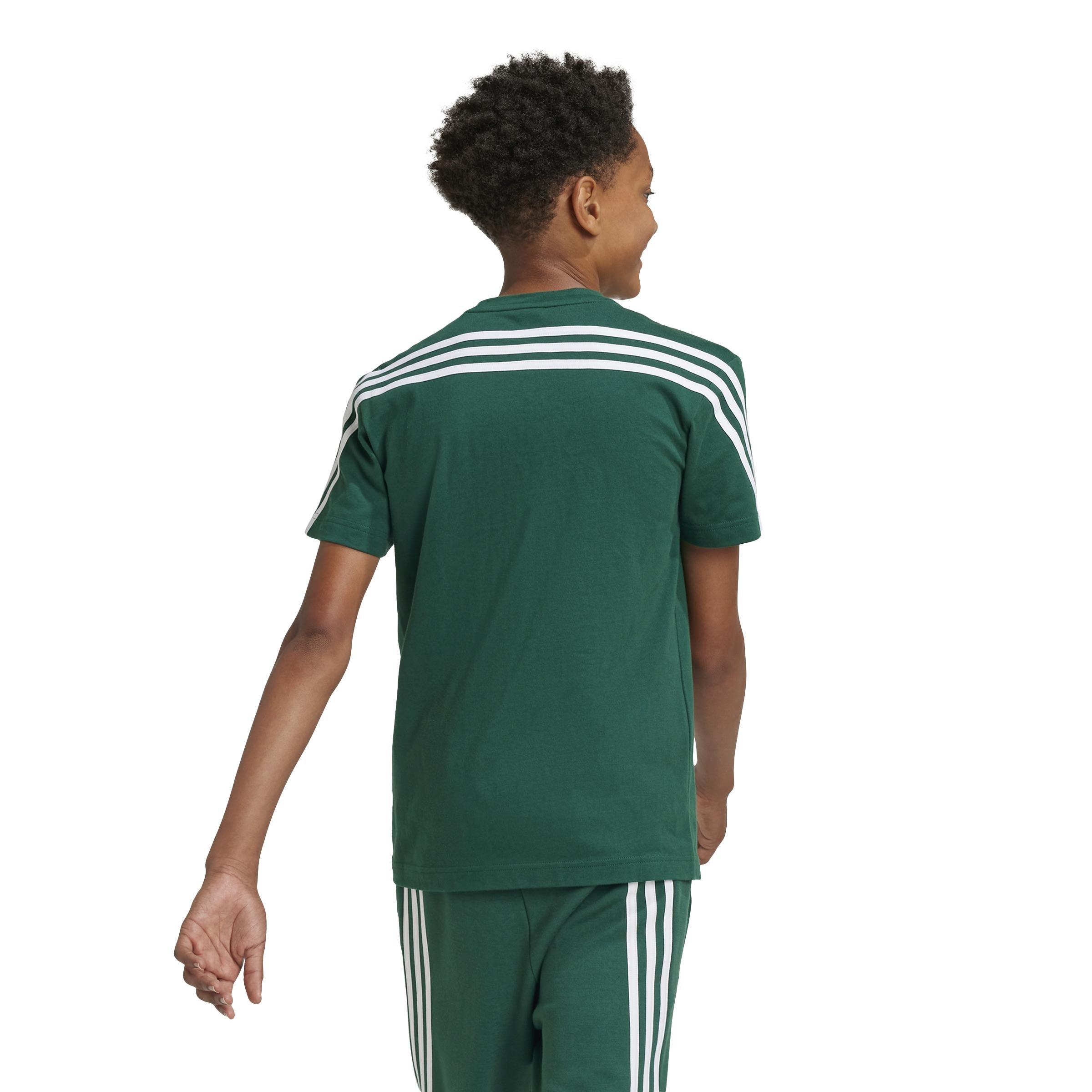 Unisex Kids Future Icons 3-Stripes T-Shirt, Green, A901_ONE, medium