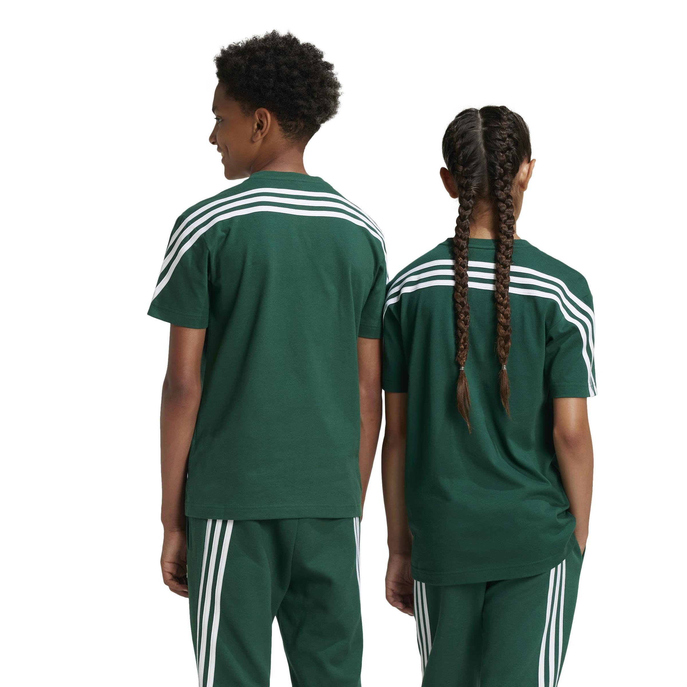 Unisex Kids Future Icons 3-Stripes T-Shirt, Green, A901_ONE, large image number 3