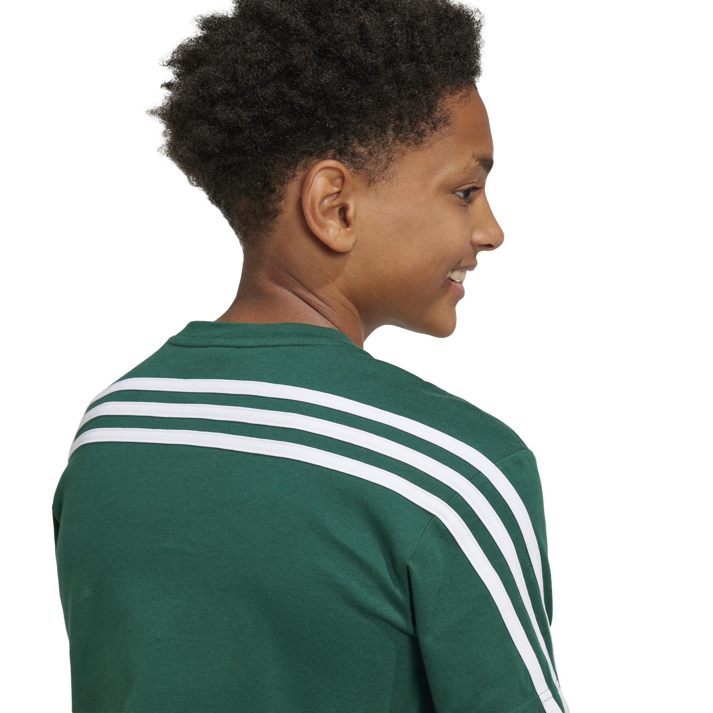 Unisex Kids Future Icons 3-Stripes T-Shirt, Green, A901_ONE, large image number 6