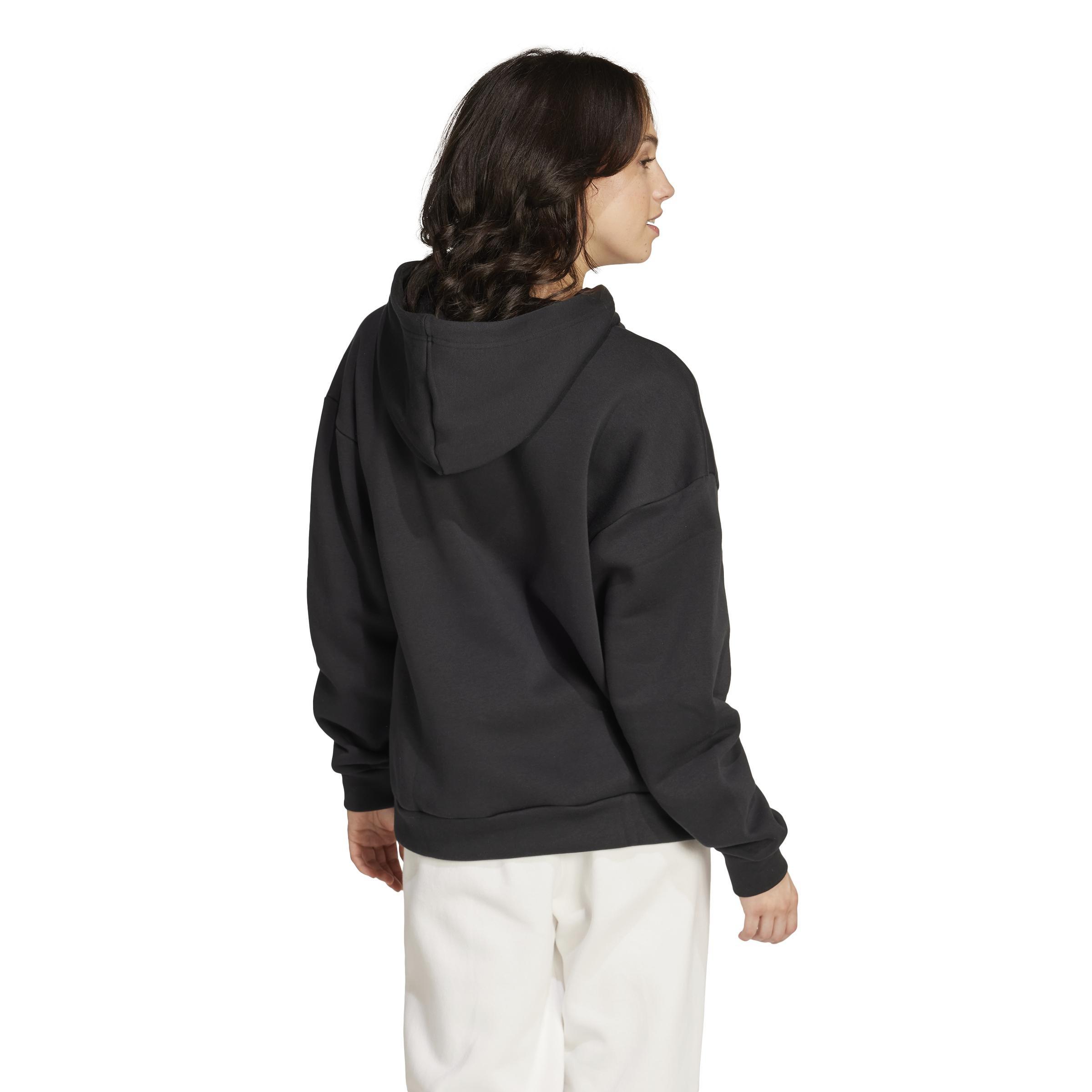 Tech Graphic Fleece Loose Hoodie, Black, , large image number 3