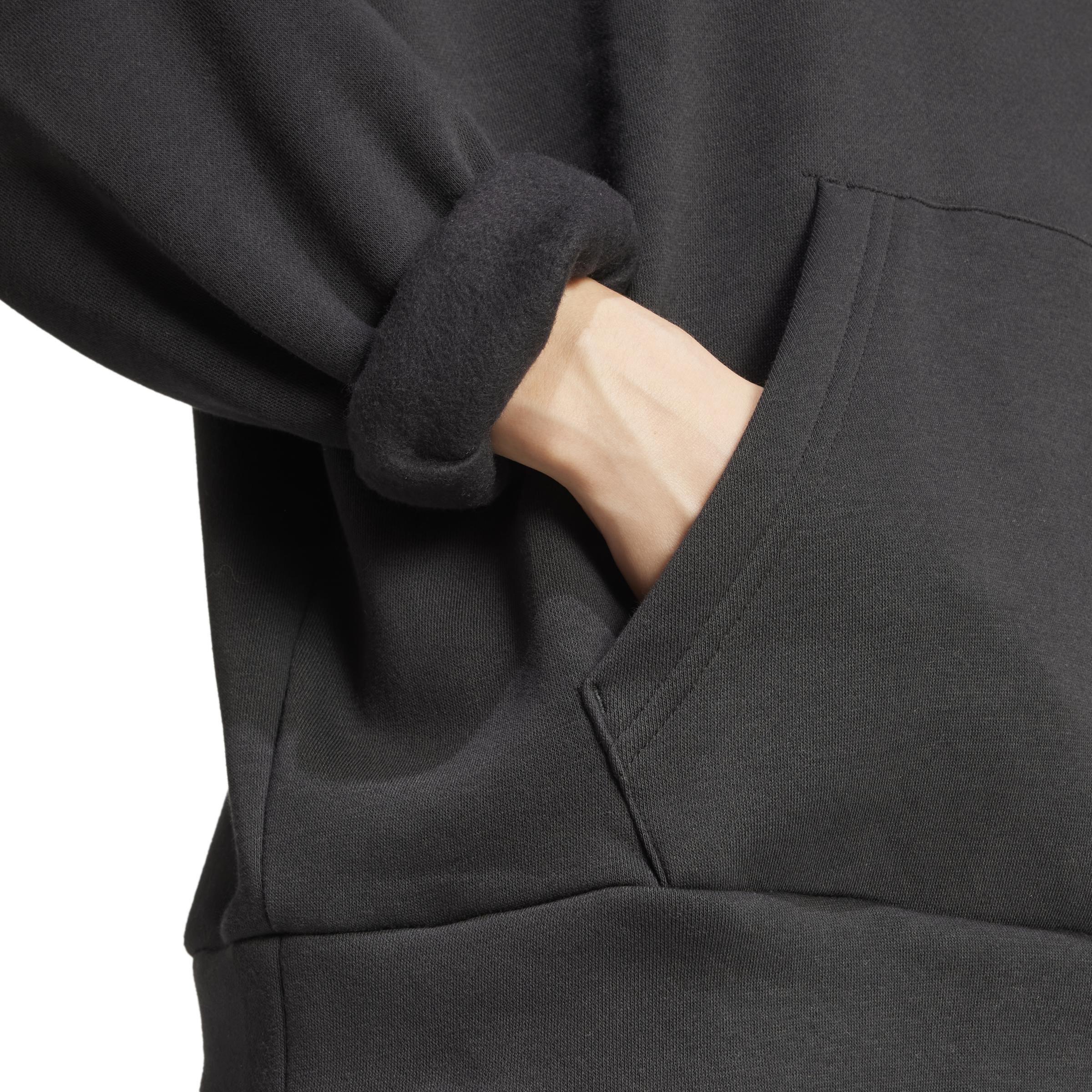 Tech Graphic Fleece Loose Hoodie, Black, , large image number 5