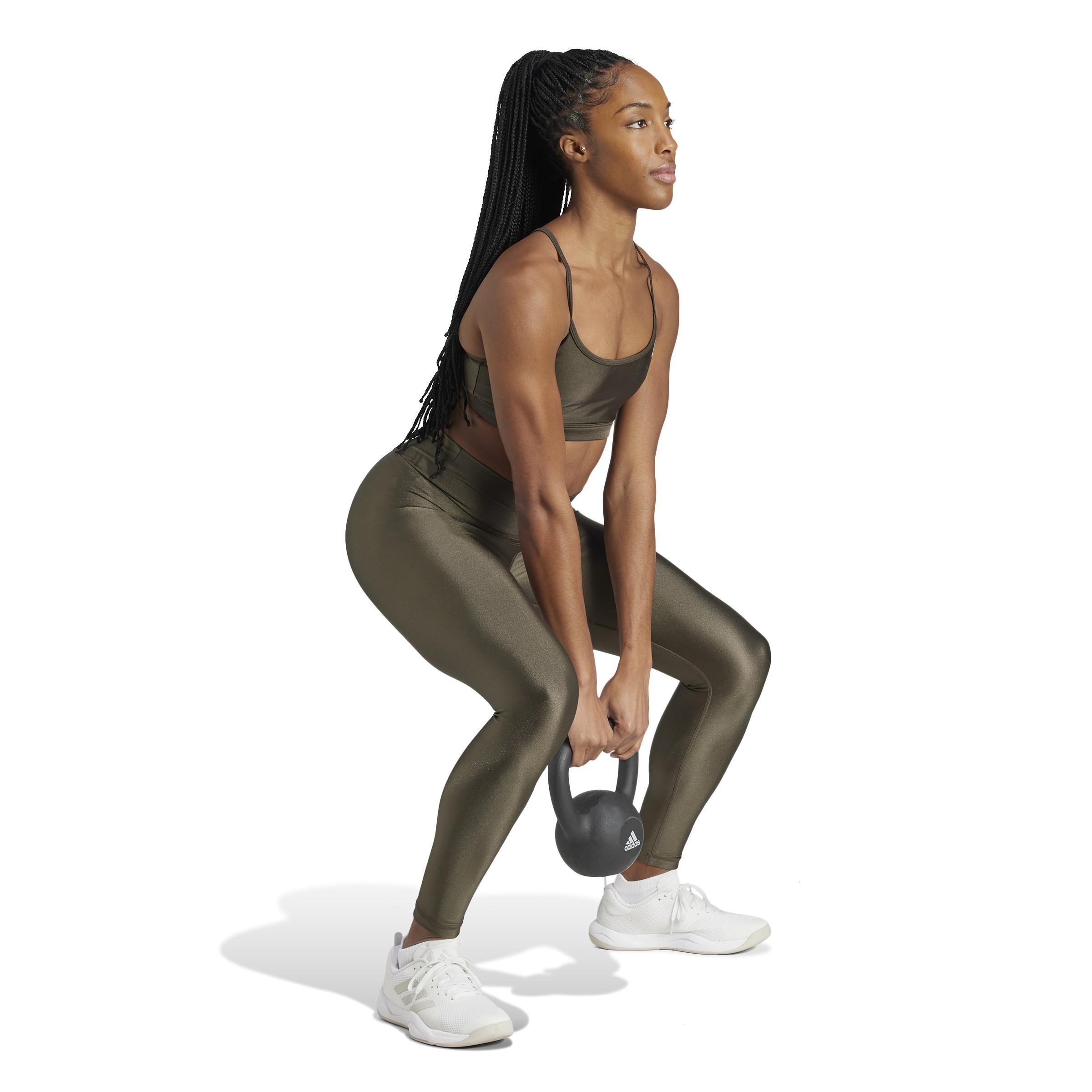 Optime Essentials Shine 7/8 Leggings, Green, , large image number 5