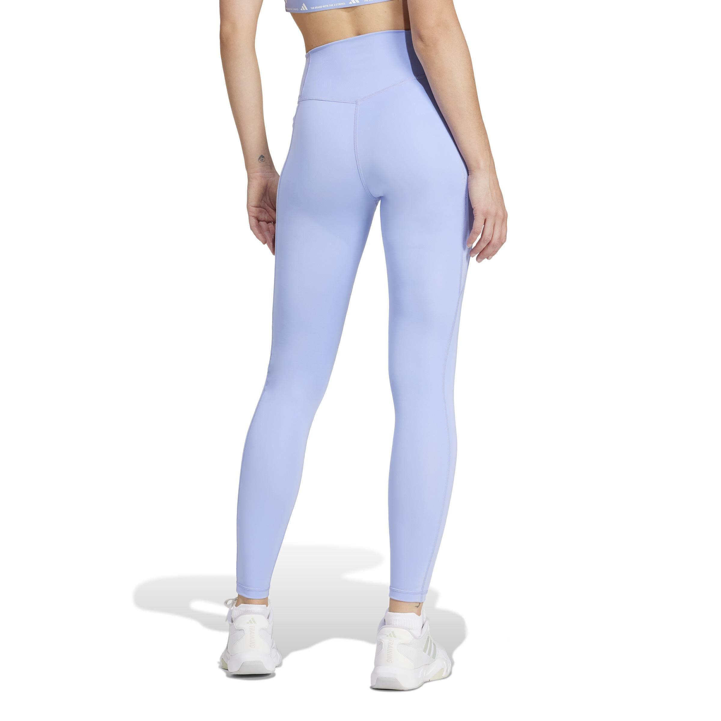 Adidas Optime Essentials Stash Pocket Full Length Leggings, Blue, A901_ONE, large image number 2