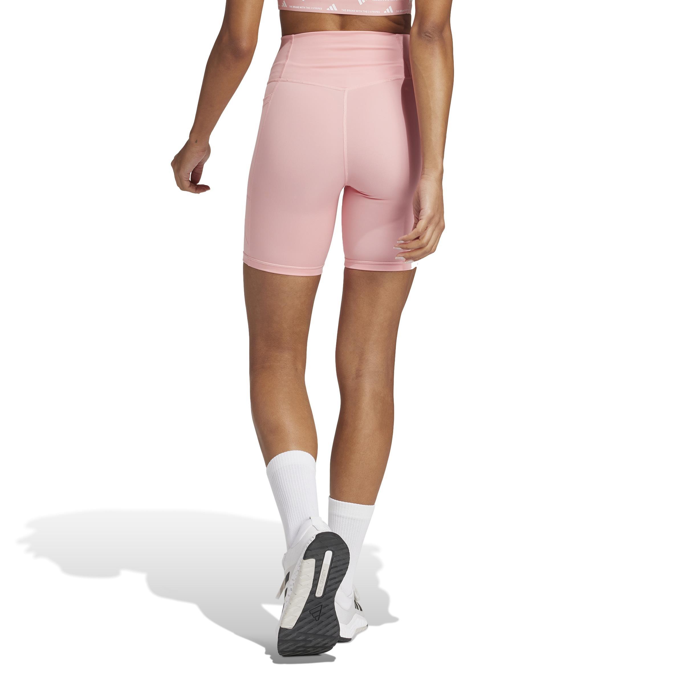 Optime Essentials Stash Pocket 7-Inch Short Leggings, Pink, , large image number 3