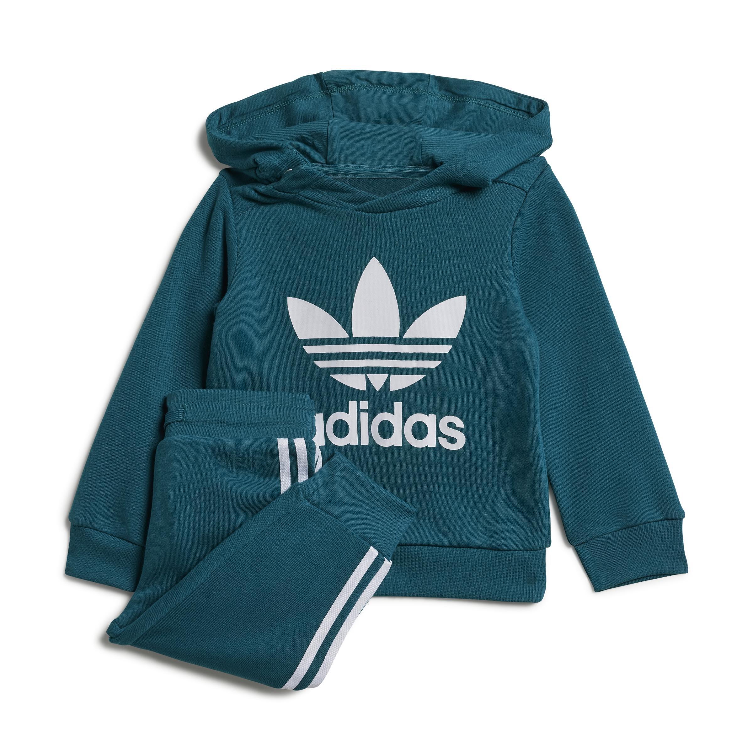 Unisex Kids Adicolor Hoodie Set, Turquoise, , large image number 1
