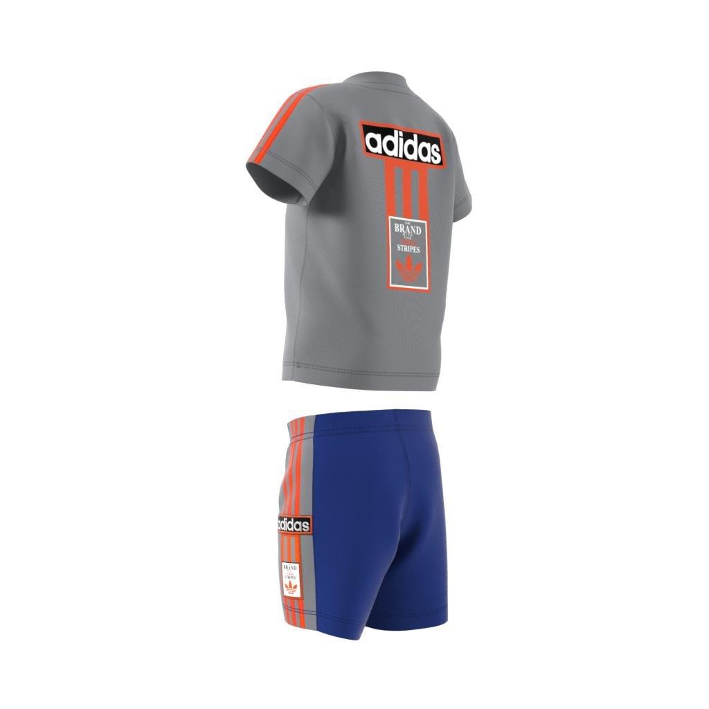 Unisex Kids Adibreak Shorts Tee Set, Grey, A901_ONE, large image number 8