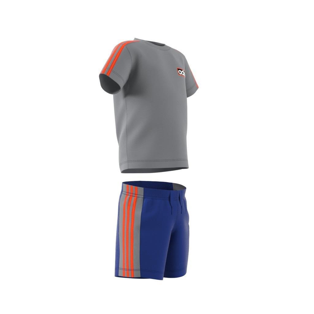 Unisex Kids Adibreak Shorts Tee Set, Grey, A901_ONE, large image number 9