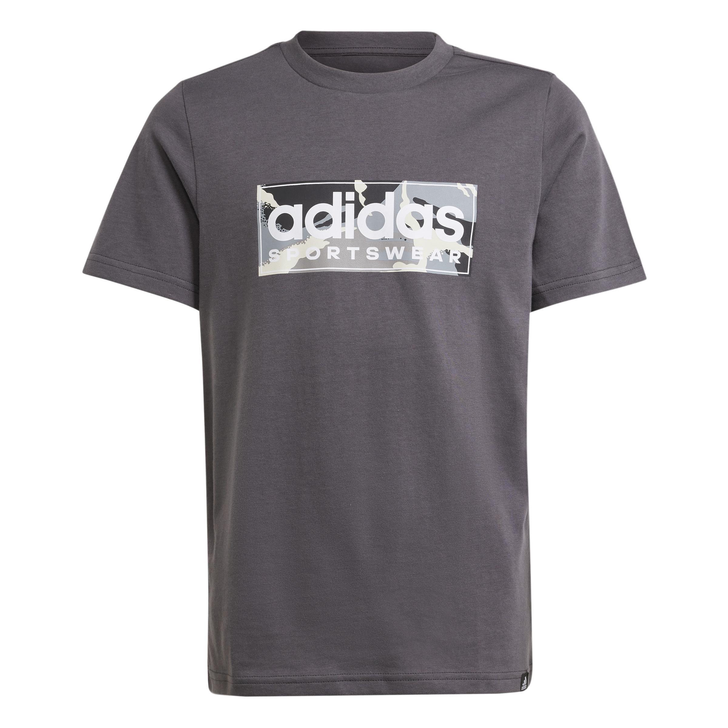 Kids Camo Linear Graphic T-Shirt, Grey, , large image number 0