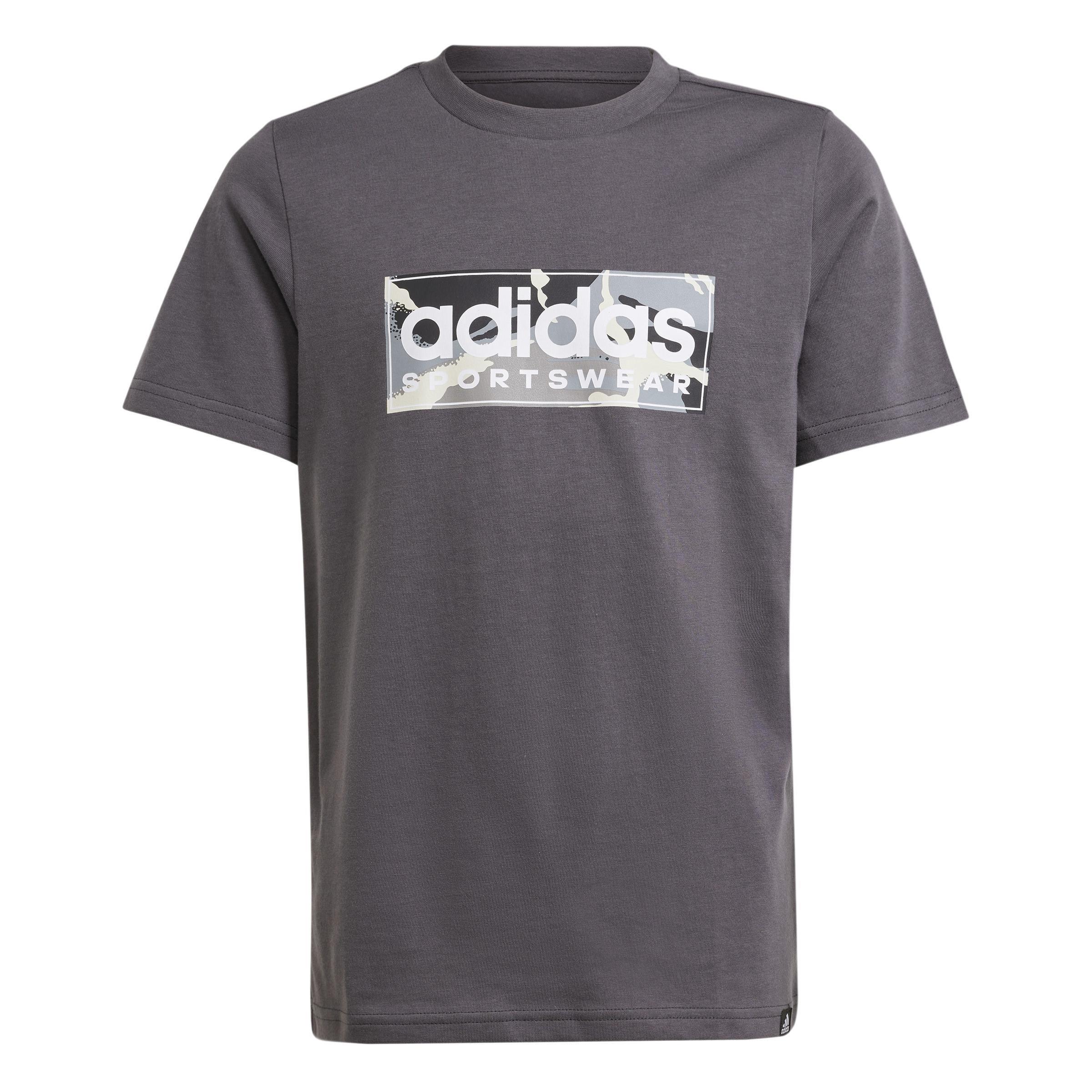 Kids Camo Linear Graphic T-Shirt, Grey, , large image number 1