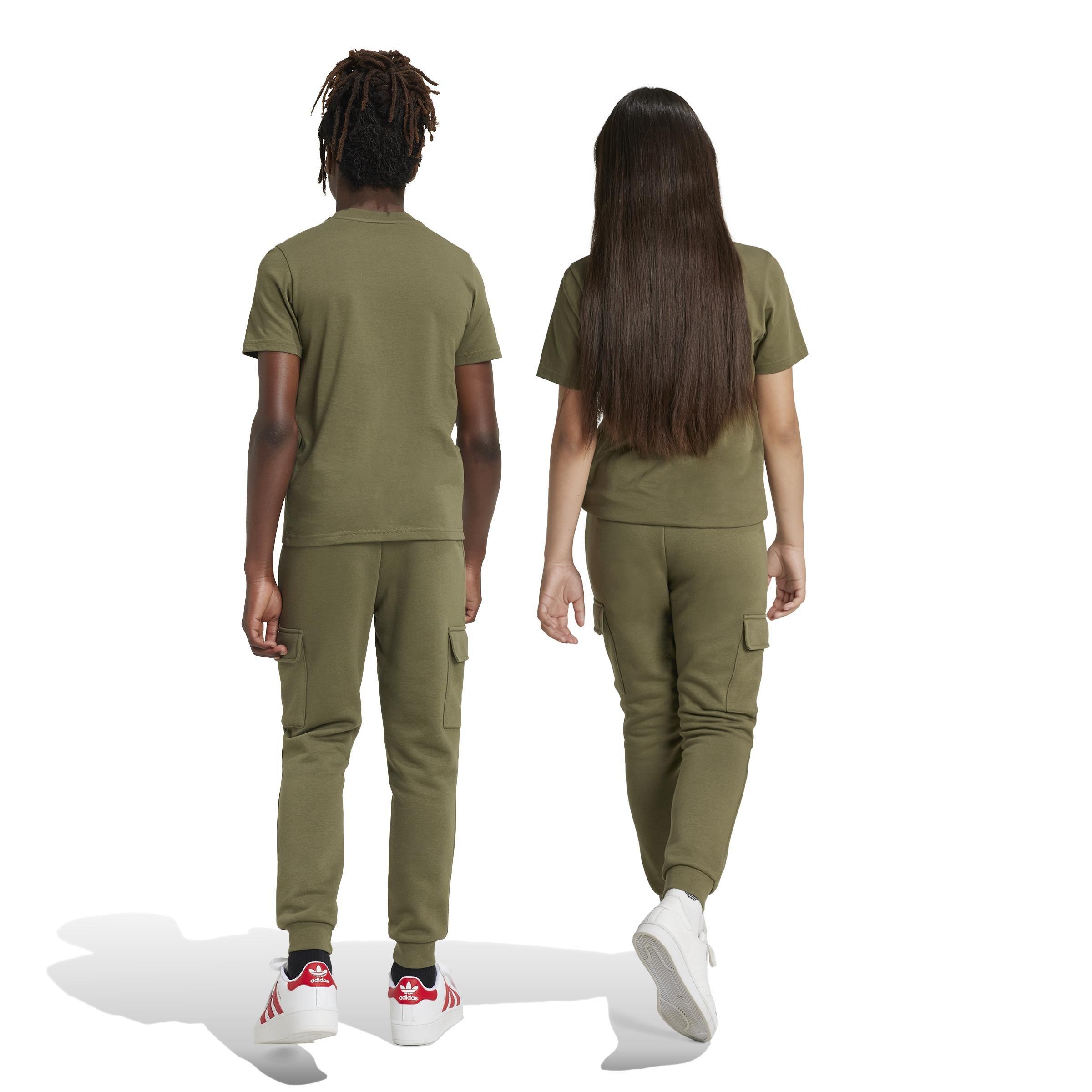 Unisex Kids Fleece Cargo Joggers, Green, A901_ONE, large image number 2