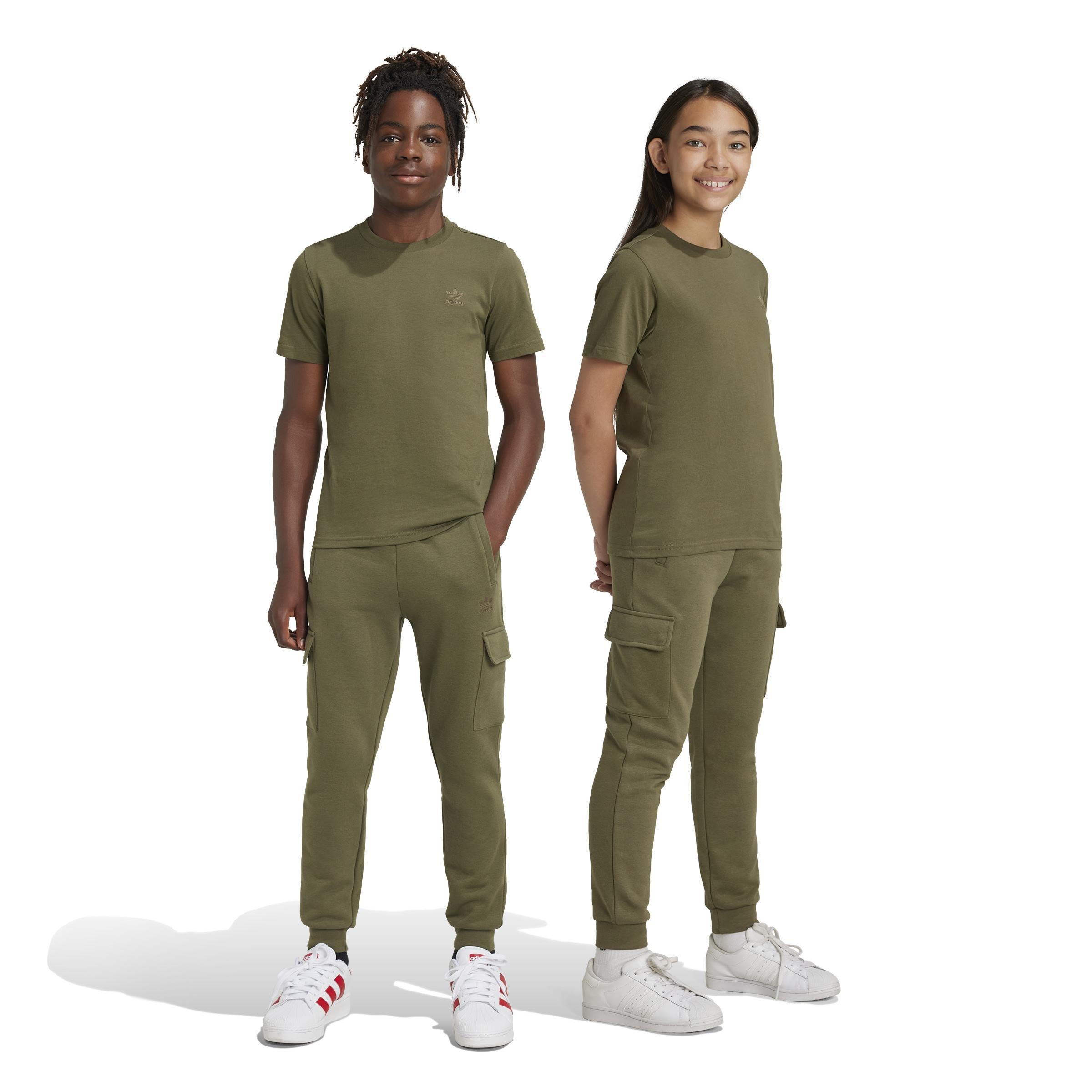 Unisex Kids Fleece Cargo Joggers, Green, A901_ONE, large image number 5