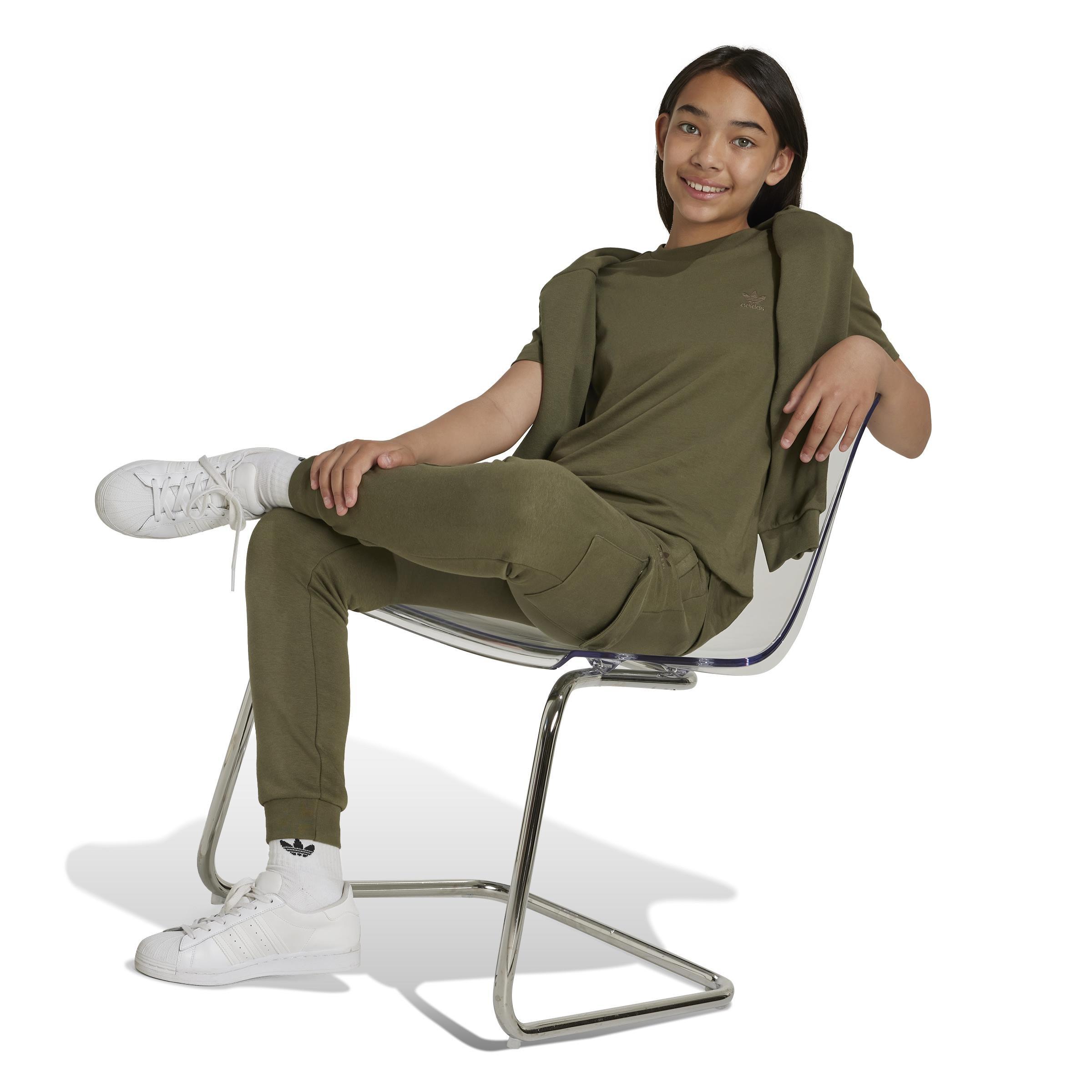 Unisex Kids Fleece Cargo Joggers, Green, A901_ONE, large image number 6