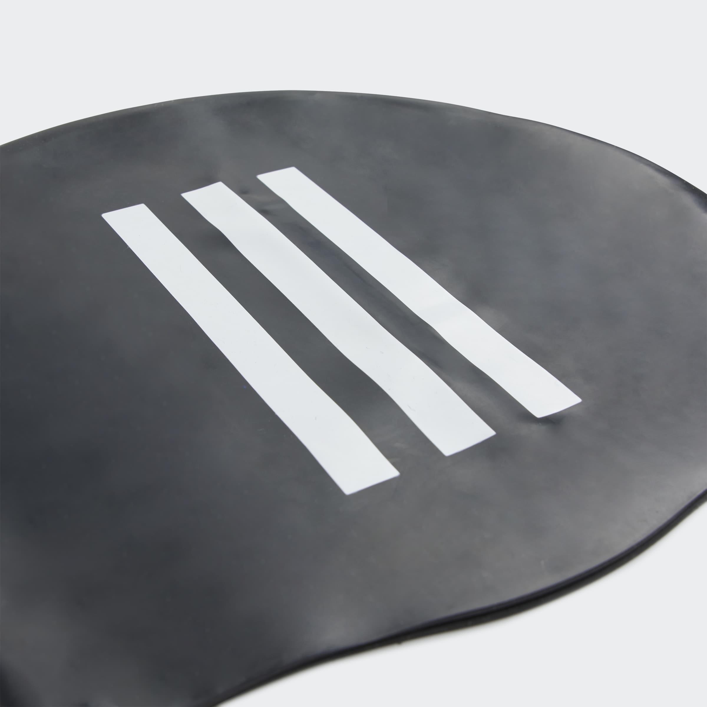 Kids Unisex Adidas 3-Stripes Swim Cap, Black, A901_ONE, large image number 7