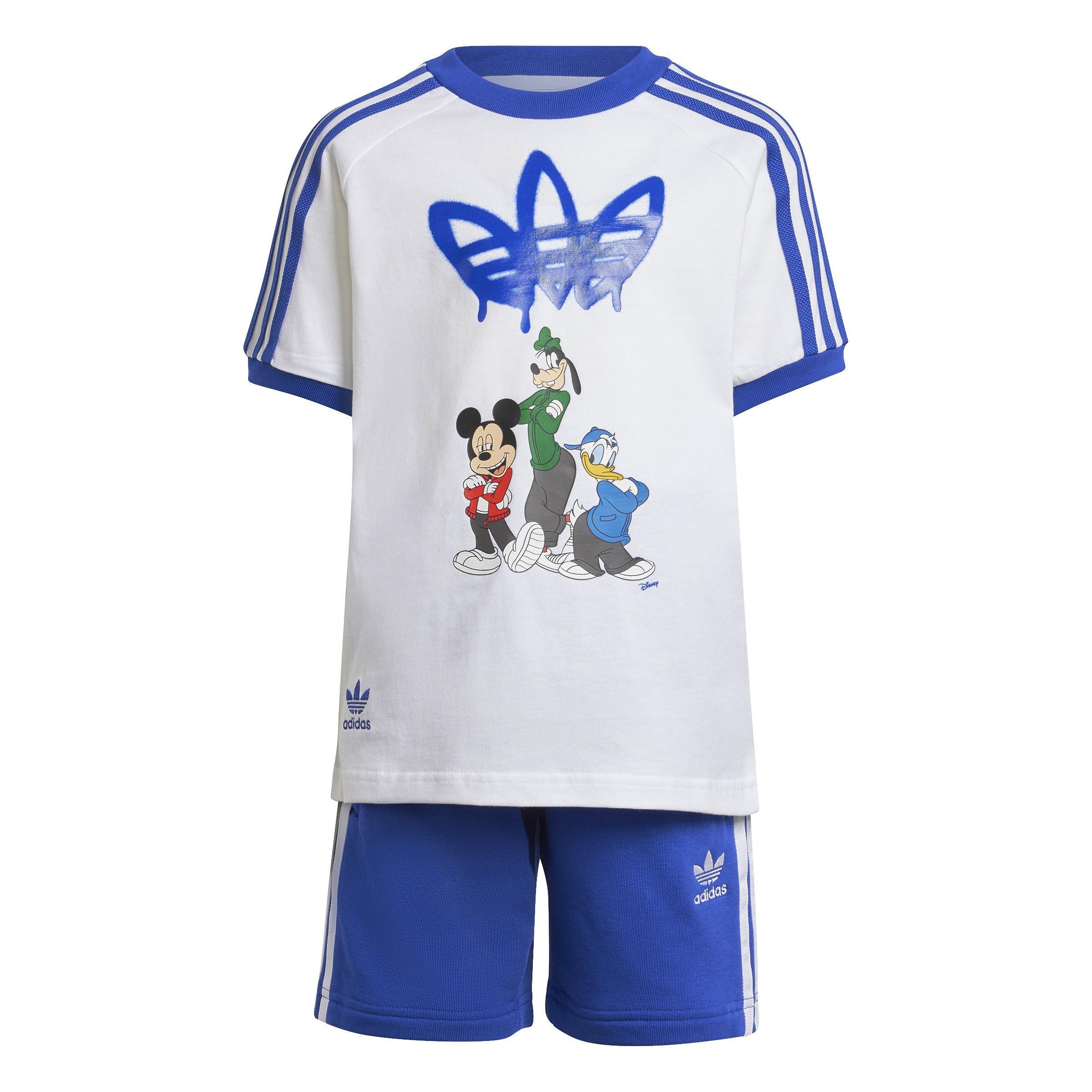 Unisex Kids Disney Mickey Mouse Shorts Tee Set, White, A901_ONE, large image number 0