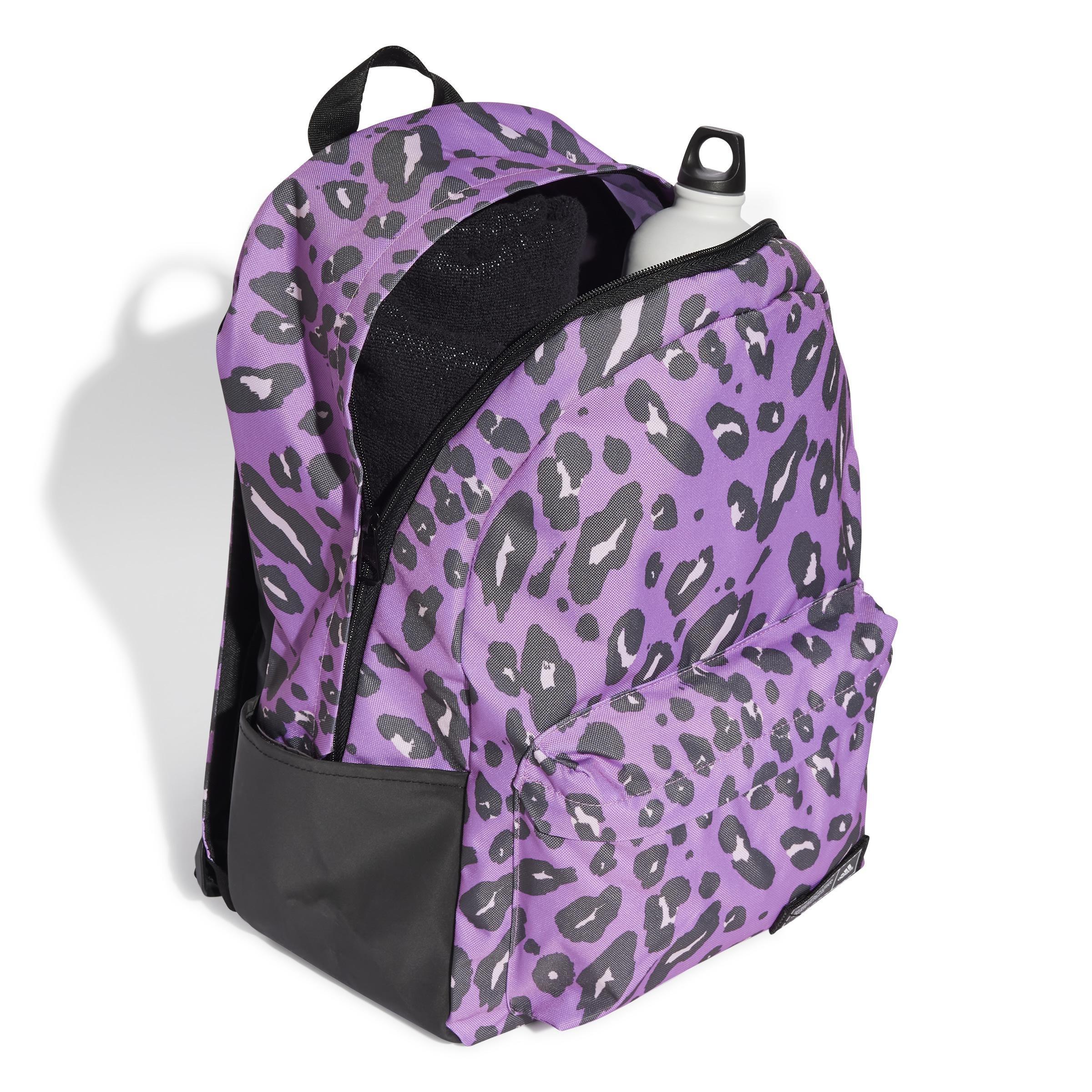 Animal Print Classic Backpack, Purple, A901_ONE, large image number 1