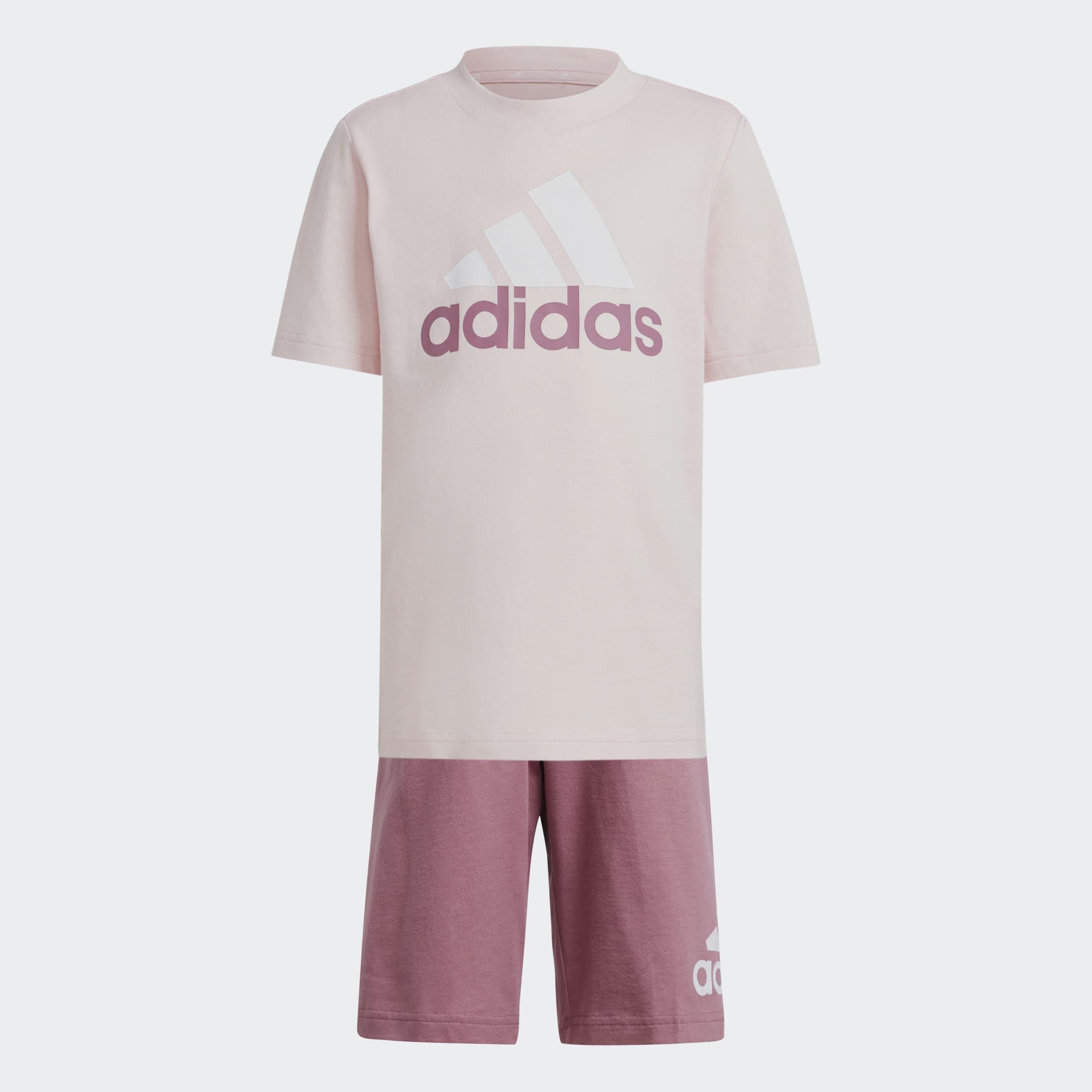 Kids Unisex Essentials Logo Tee And Short Set, Pink, A901_ONE, large image number 0
