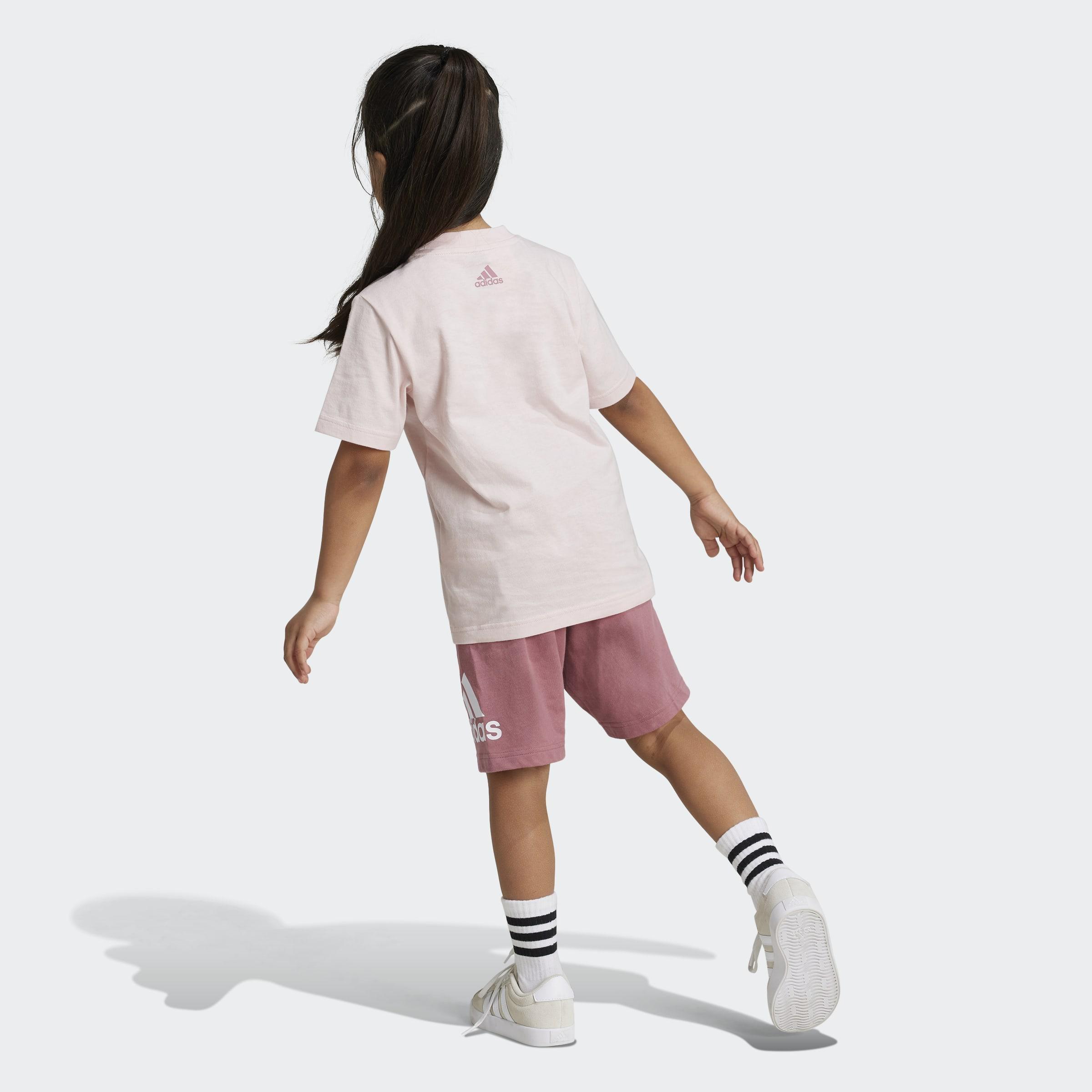 Kids Unisex Essentials Logo Tee And Short Set, Pink, A901_ONE, large image number 1
