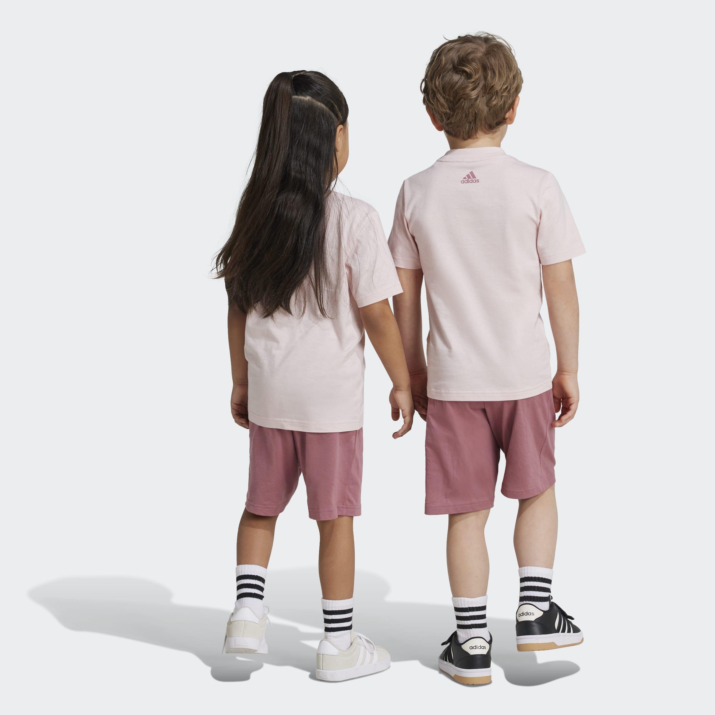 Kids Unisex Essentials Logo Tee And Short Set, Pink, A901_ONE, large image number 2