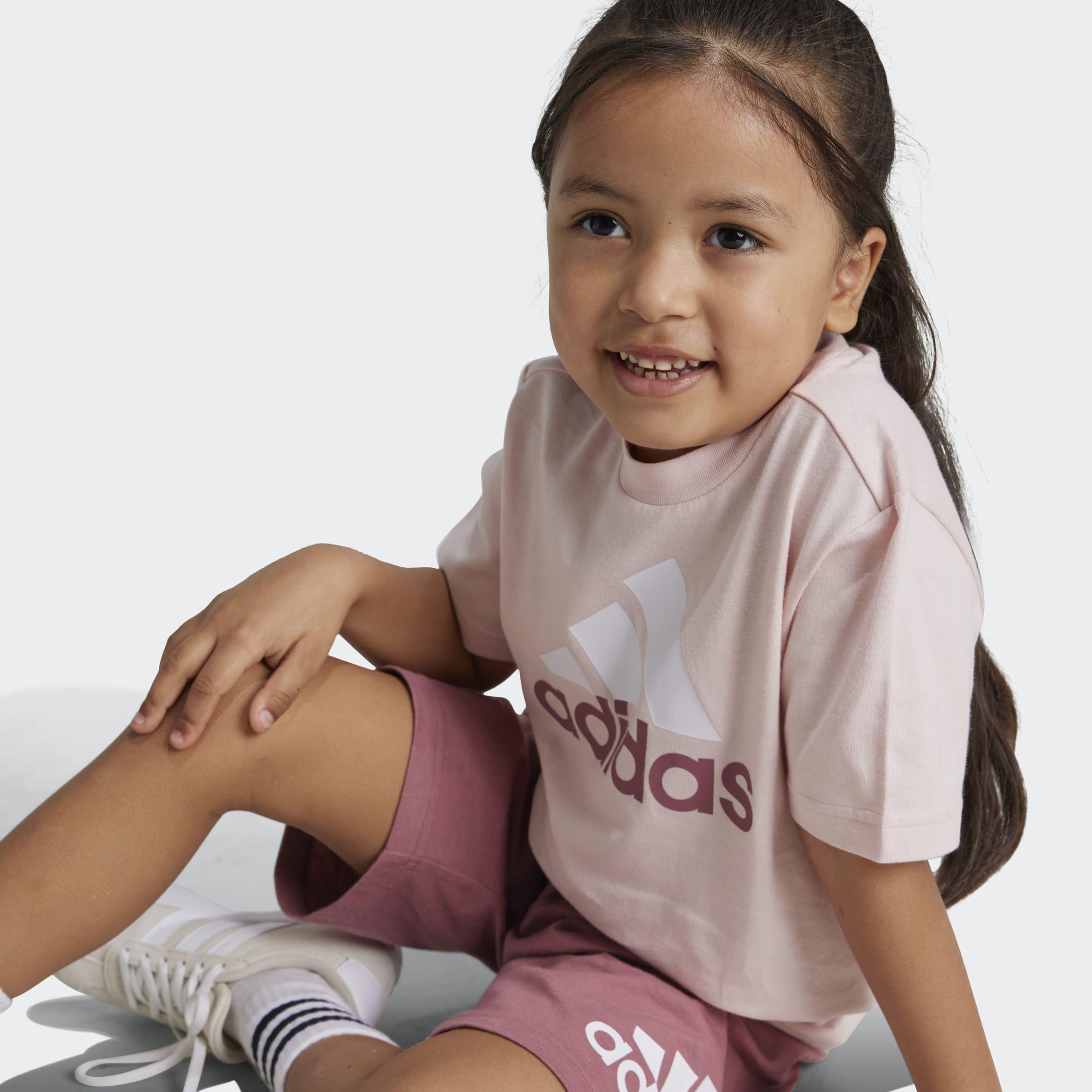Kids Unisex Essentials Logo Tee And Short Set, Pink, A901_ONE, large image number 3