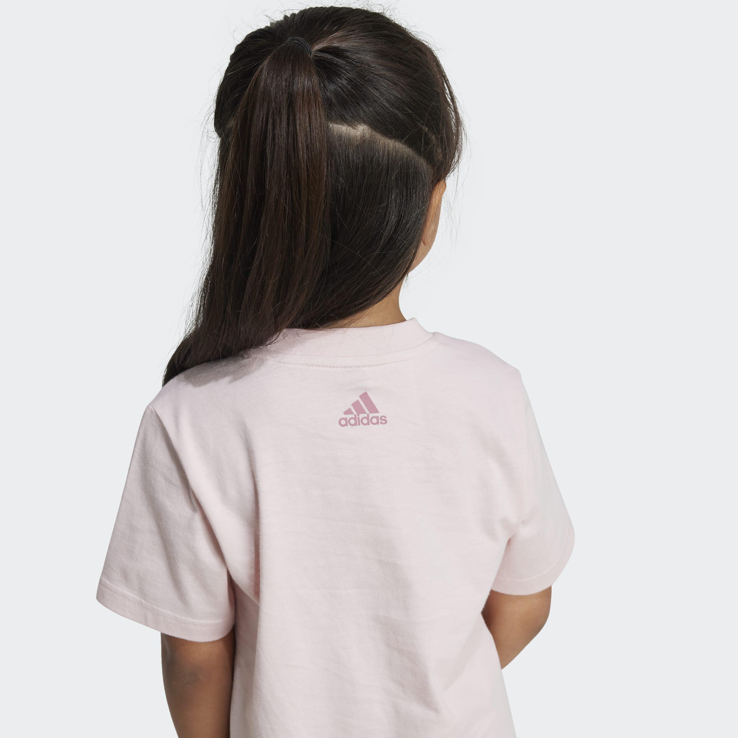 Kids Unisex Essentials Logo Tee And Short Set, Pink, A901_ONE, large image number 4