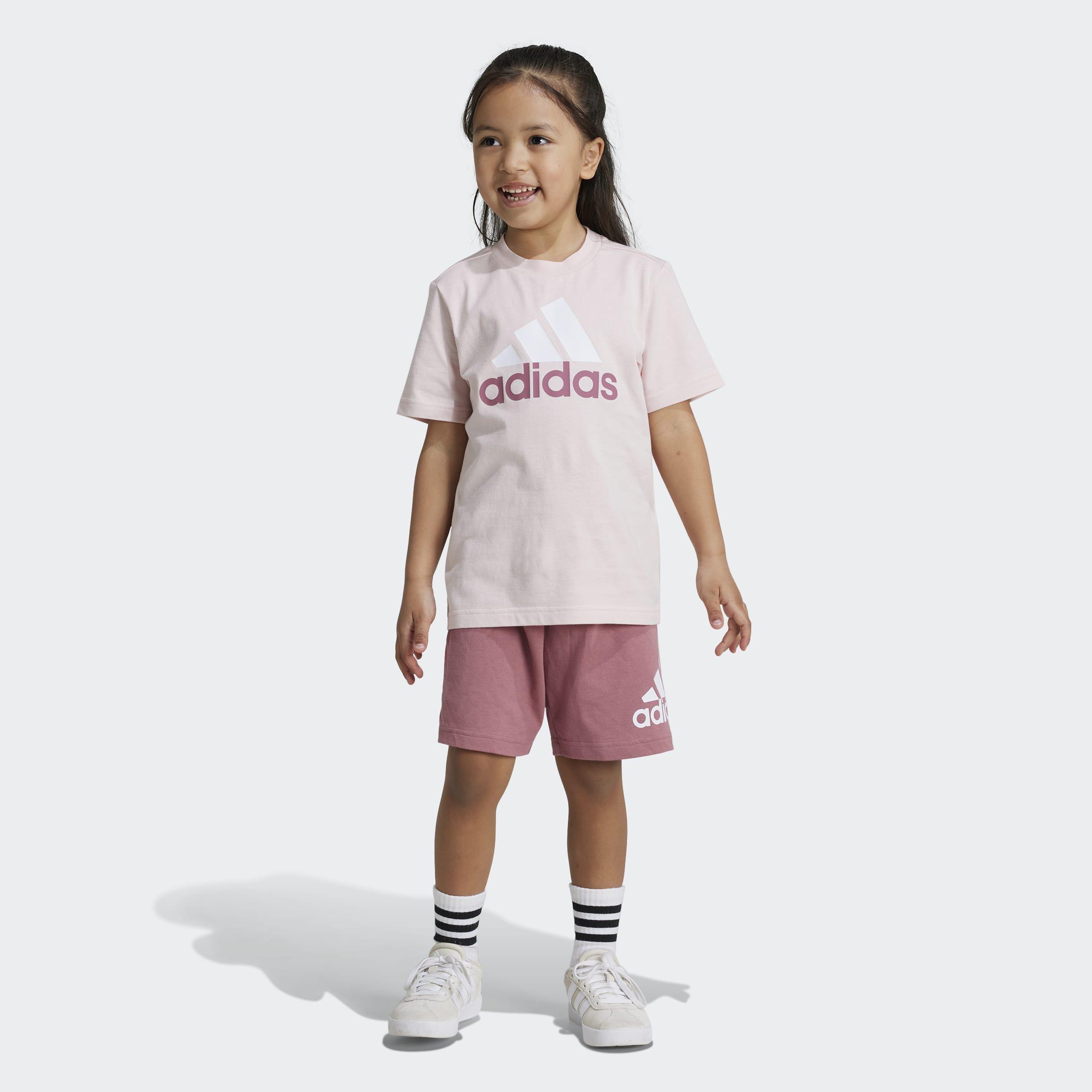 Kids Unisex Essentials Logo Tee And Short Set, Pink, A901_ONE, large image number 7