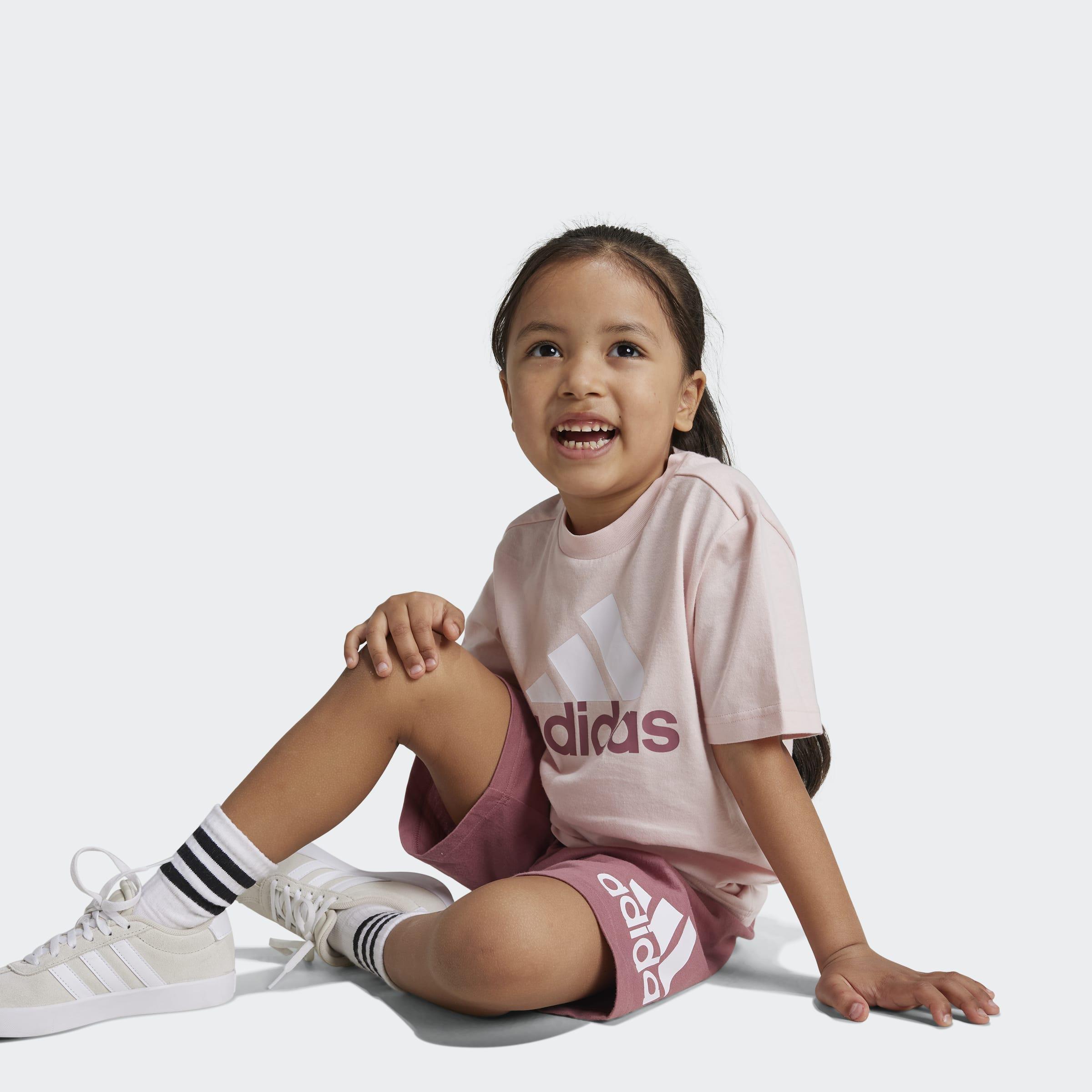 Kids Unisex Essentials Logo Tee And Short Set, Pink, A901_ONE, large image number 8