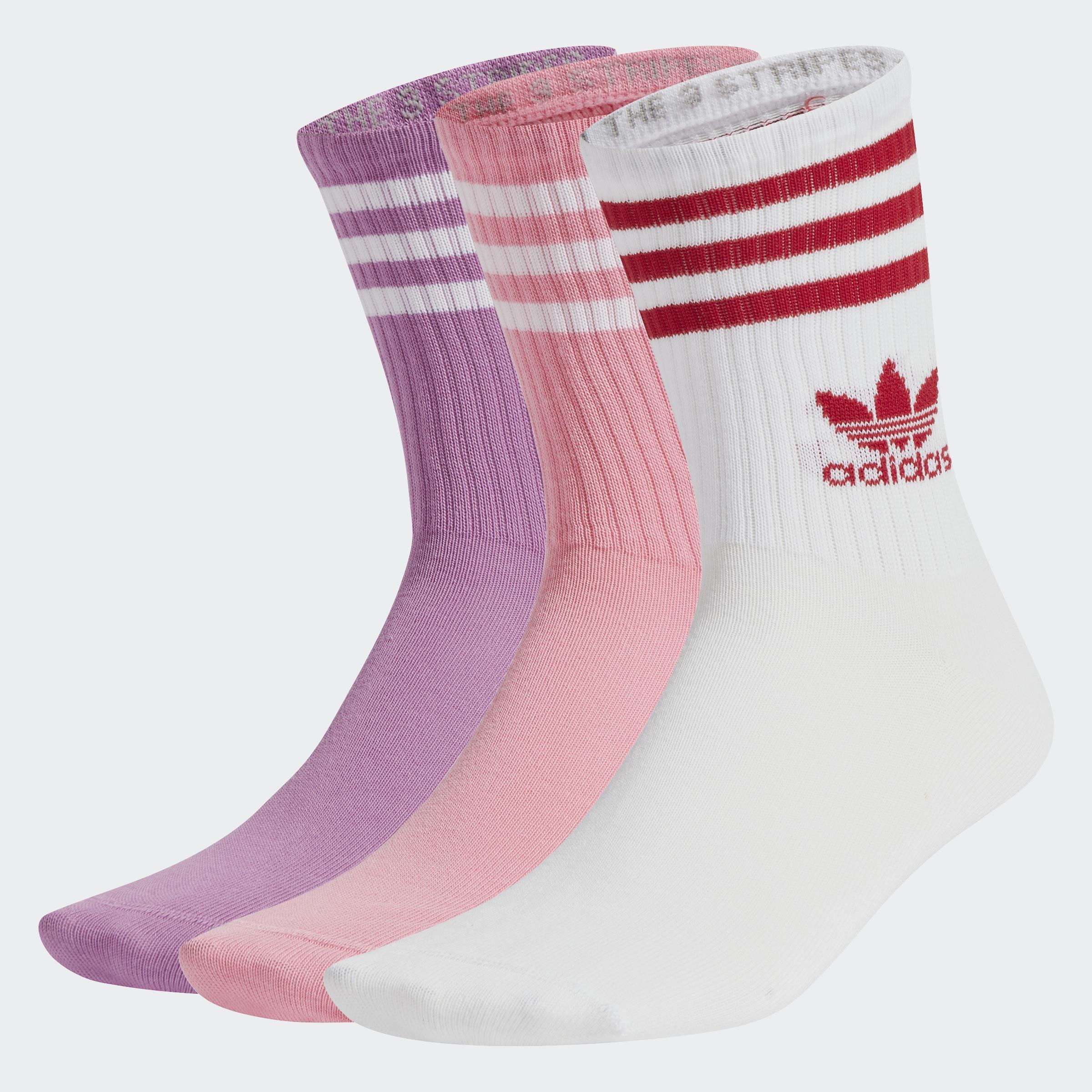 Unisex Mid Cut Crew Socks 3 Pairs, Multicolour, A901_ONE, large image number 0