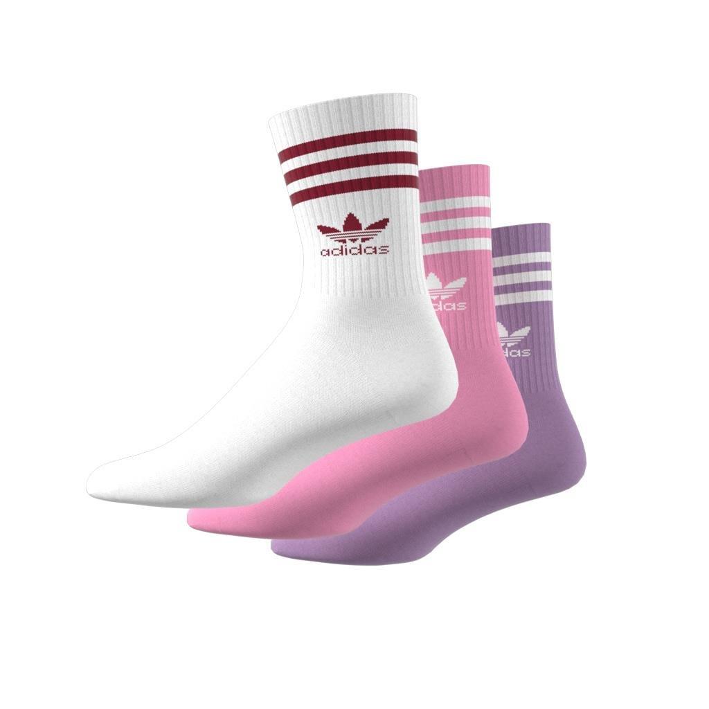 Unisex Mid Cut Crew Socks 3 Pairs, Multicolour, A901_ONE, large image number 2