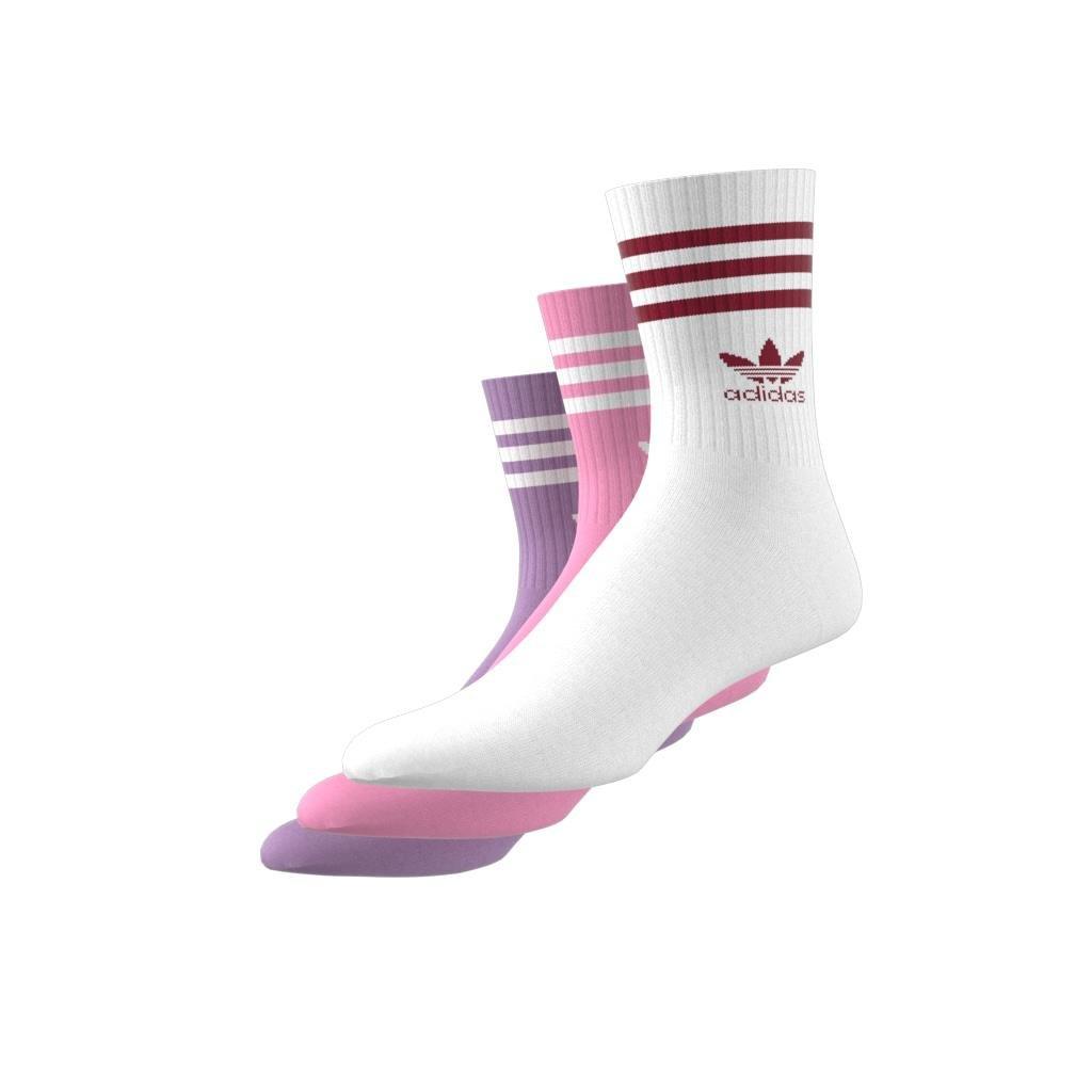 Unisex Mid Cut Crew Socks 3 Pairs, Multicolour, A901_ONE, large image number 3